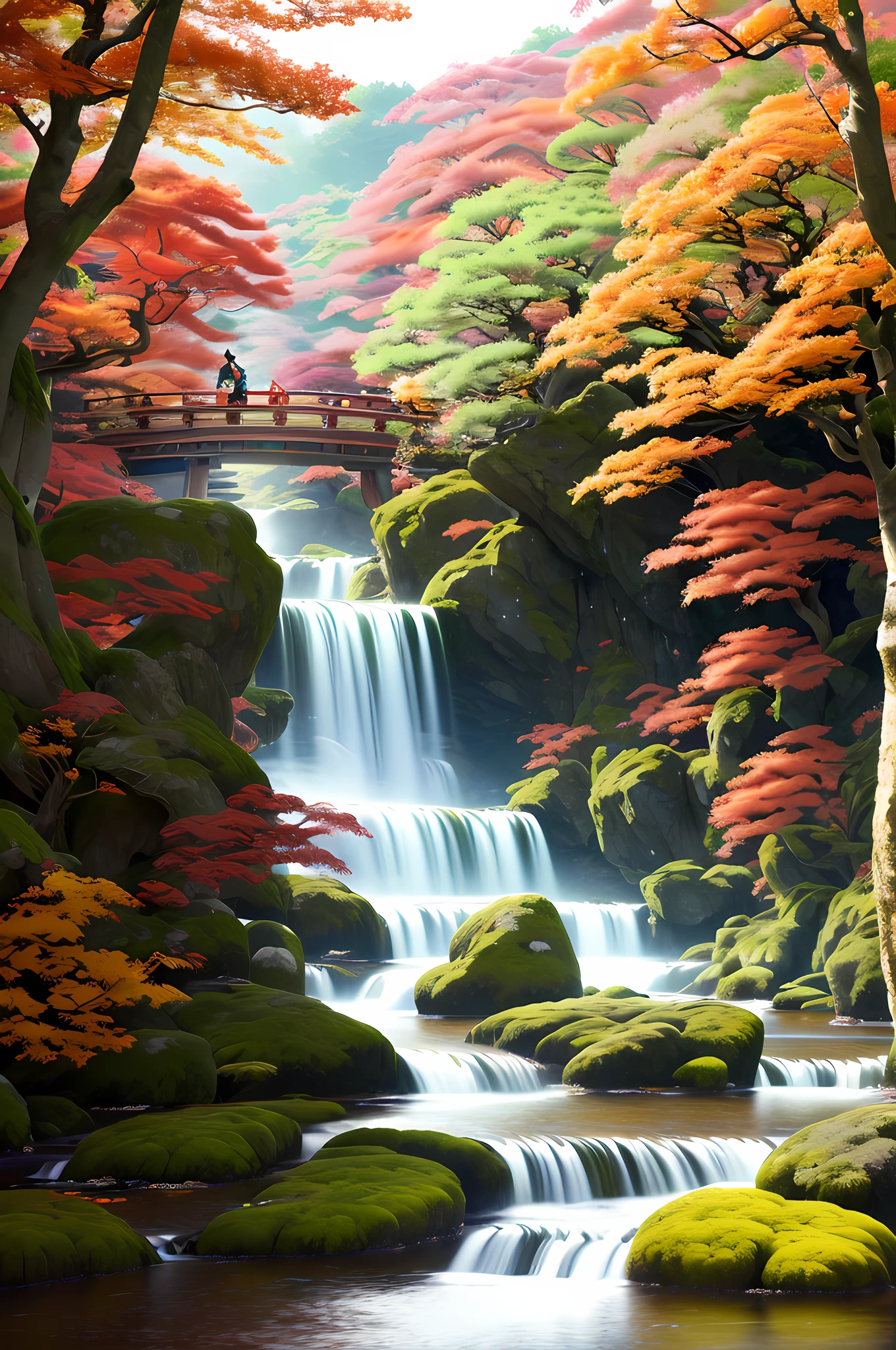 (Super Elaborate CG Unity 8K Wallpaper), (Masterpiece), (Best Quality), (Realistic), Geisha, Kimono, Dance, Elf, Pointed Ears, ((Best Quality)), (Super Detailed)), (Illustration), Autumn Japan Forest