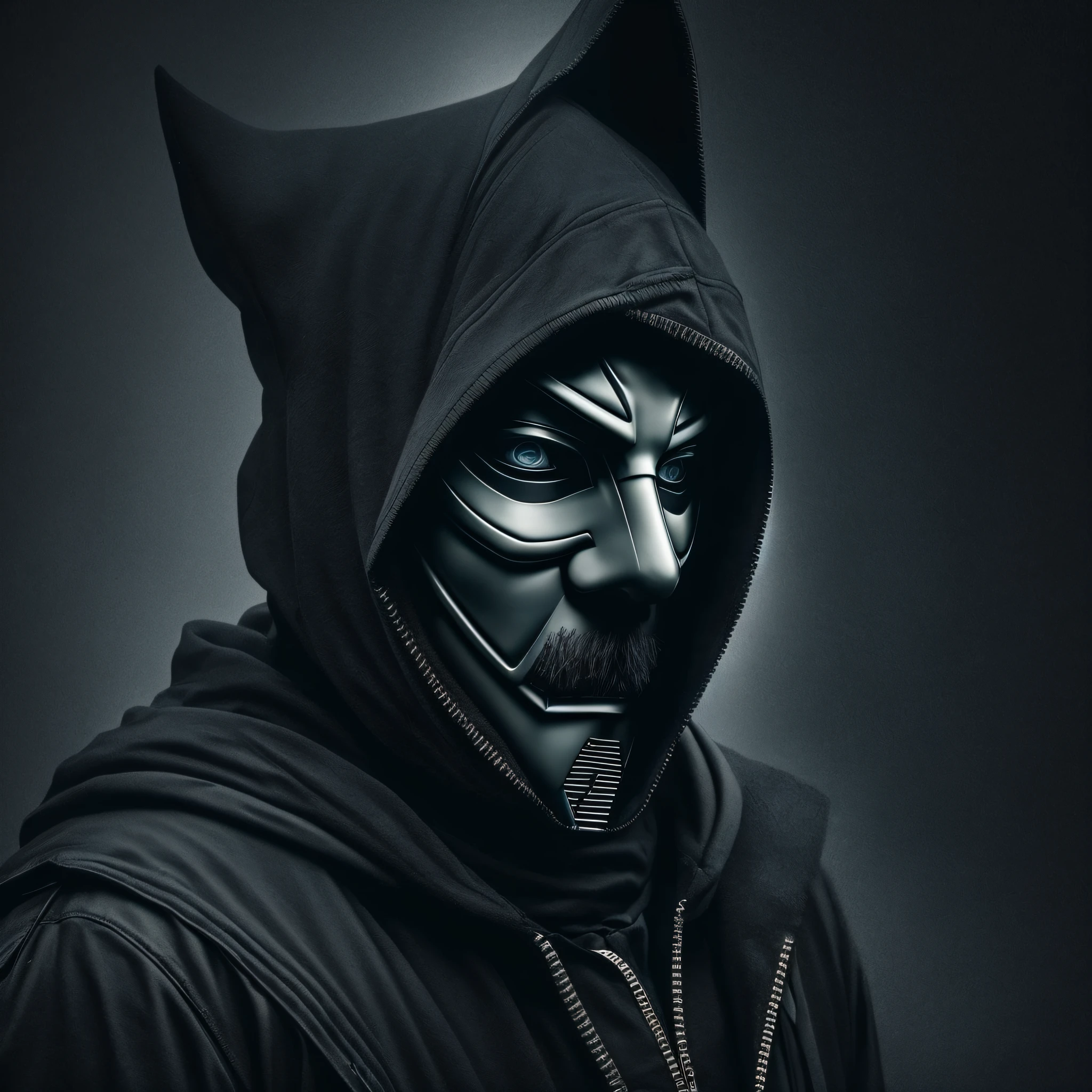 darkness evil hacker,using anonymous mask,dark art, darkweb,darkness,obscure,4k --auto --s2