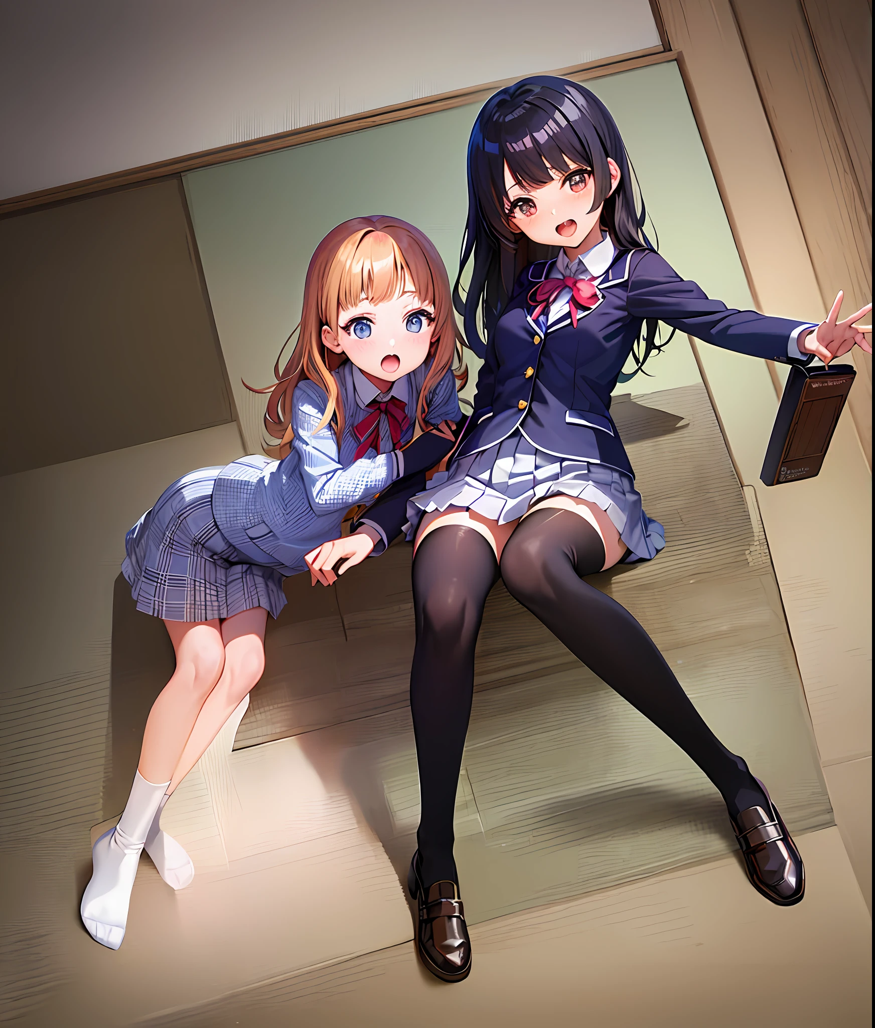 anime girls in school uniforms posing for a picture, kinmoza!, evangelionic illustration, magic school uniform, promotional art, yayoi kasuma, official art, konachan, seifuku, gainax anime style, hq artwork, high school girls, anime!!!!!!!!!!!!!!!, official anime still, zerochan, official fanart, ddlc