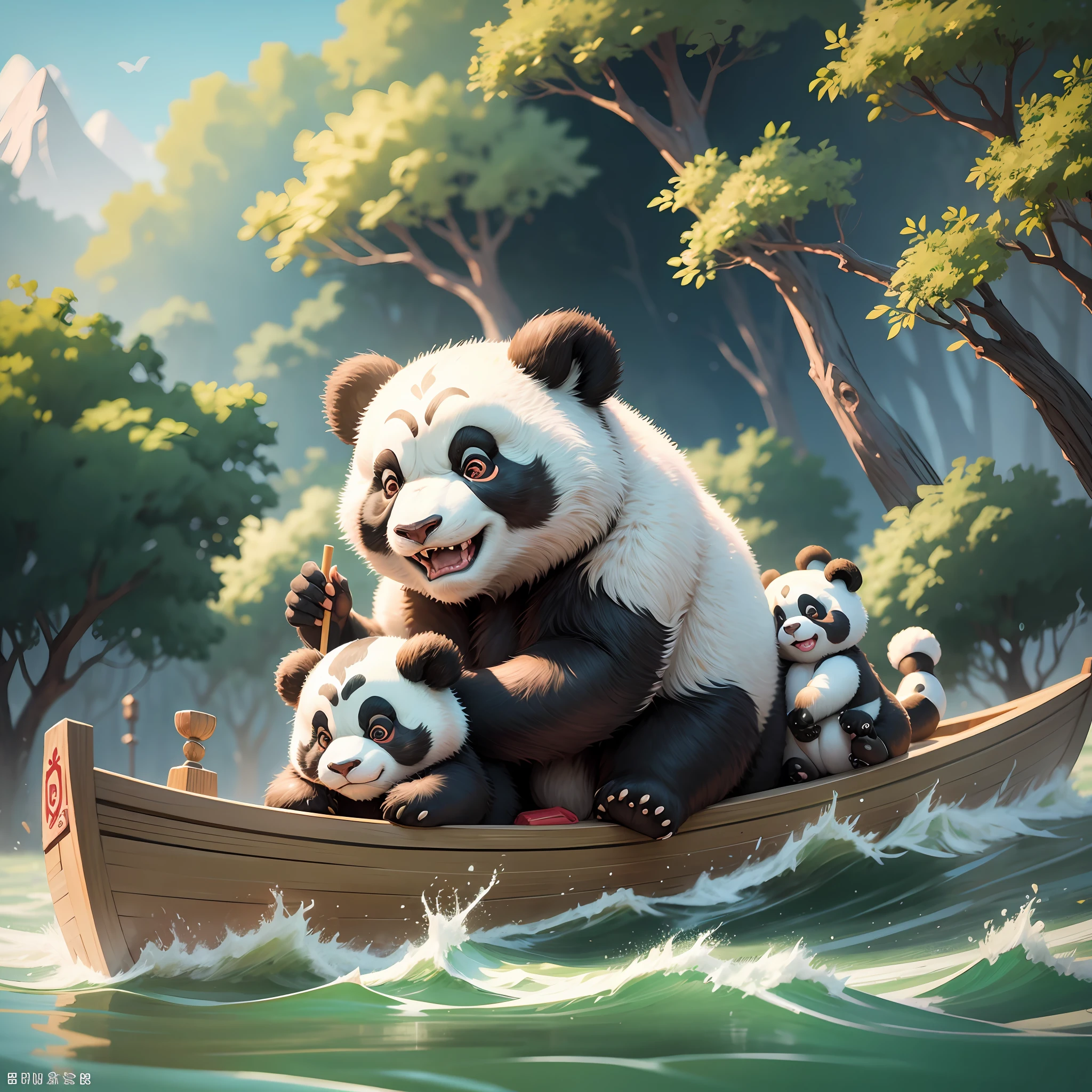 Dragon Boat Festival, giant panda, ricedumplings, kungfu Panda, On the square, Disney style, UHD, masterpiece, 4K, best quality, highres, UHD, masterpiece, best quality, 8k, 4K --auto --s2
