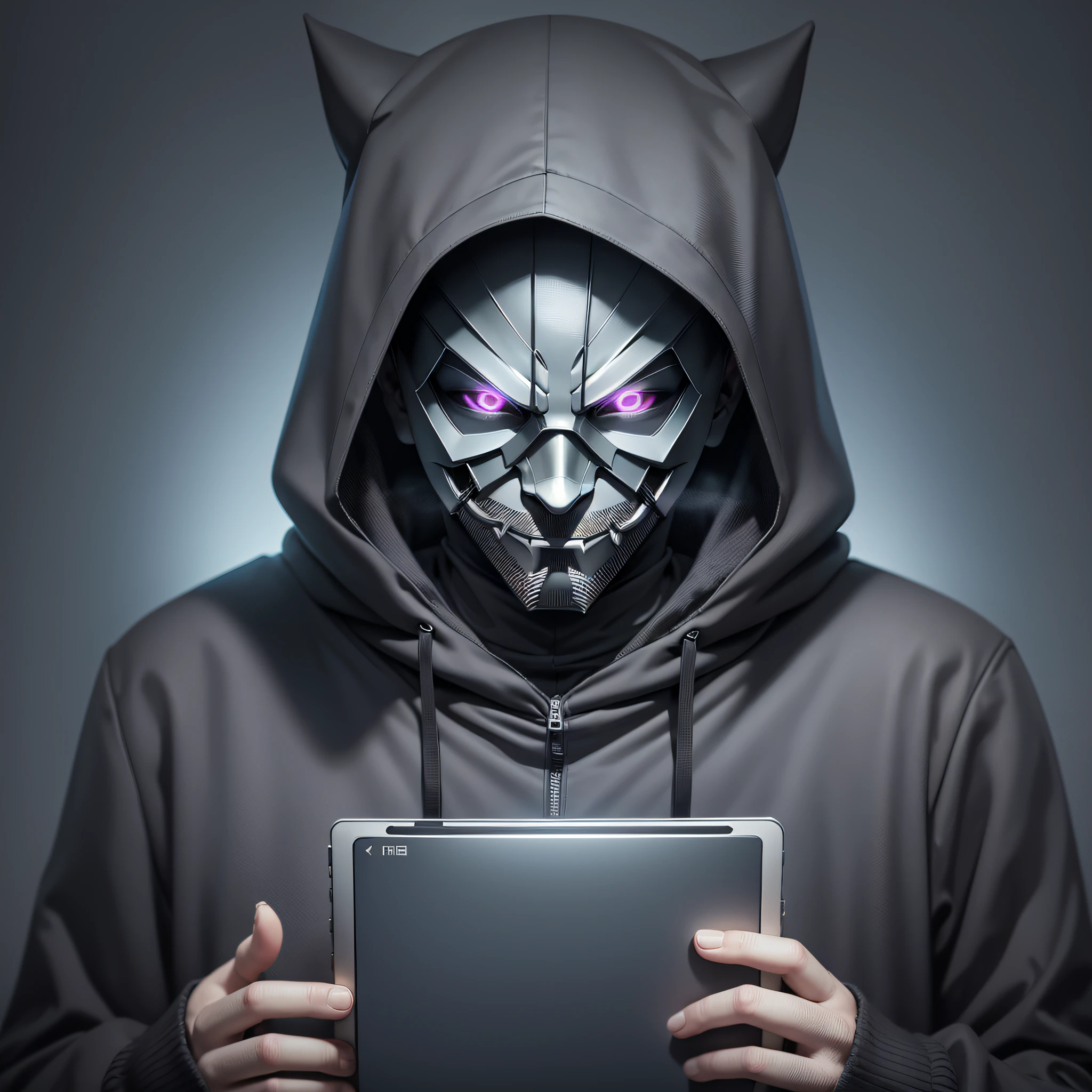 evil hacker,using wearing mask of anonymous,dark art, darkweb,darkness,obscure,4k --auto --s2