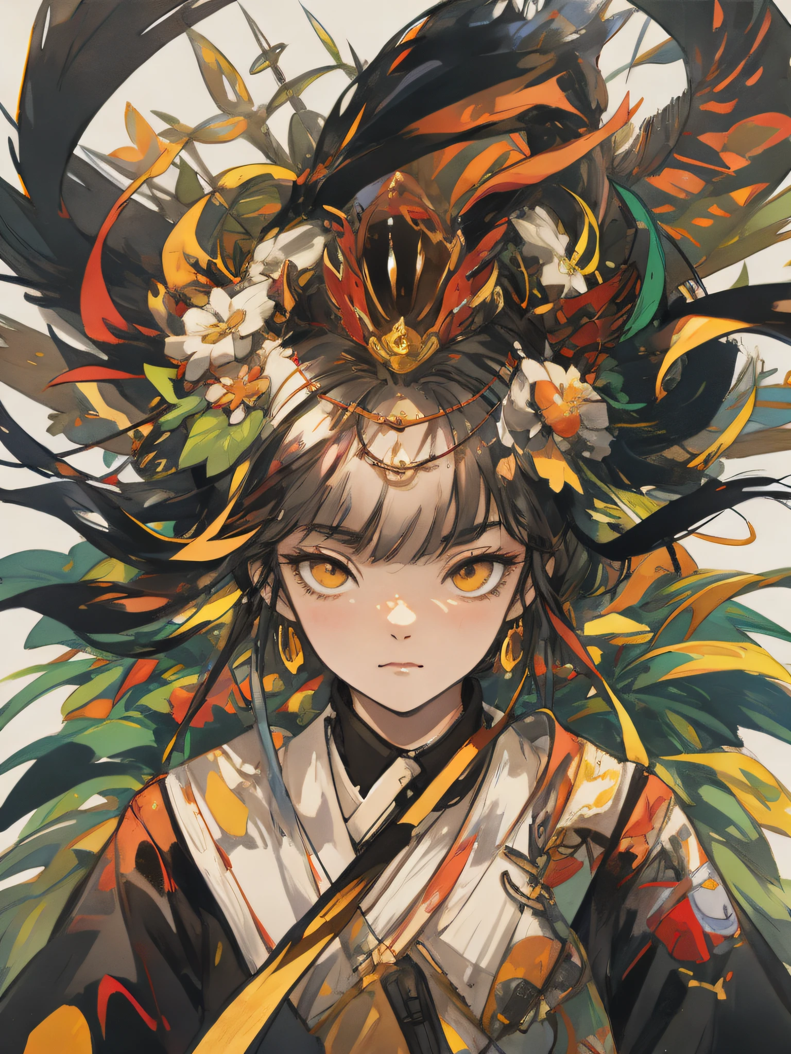 A girl, ancient Chinese costume, whole body, sunshine, clear face, clean white background, masterpiece, super detail, epic composition, ultra HD, high quality, extremely detailed, official art, uniform 8k wallpaper, super detail, 32k