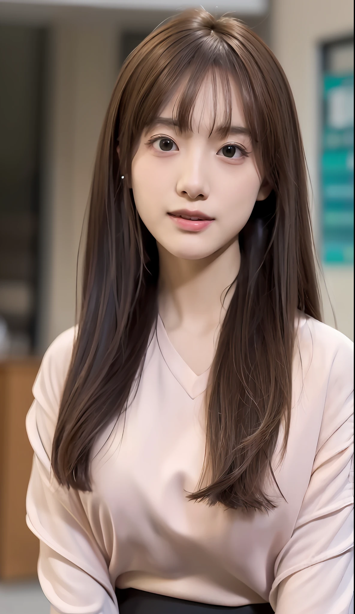 (RAW photo, best quality), (realistic, photo-realistic:1.3), best quality ,masterpiece, an extremely delicate and beautiful, extremely detailed ,CG ,unity ,2k wallpaper, Amazing, finely detail, masterpiece, light smile, best quality, extremely detailed CG unity 8k wallpaper, huge filesize , ultra-detailed, highres, extremely detailed, 1girl, slim body, (pink leotard top:1), (black skirt:1), (airy bangs), (brown hair), looking at viewer, sharp focus, face close-up, nsfw, perfect anatomy, contrapposto, low angle, pureerosface_v1:0.8, ulzzang-6500-v1.1,