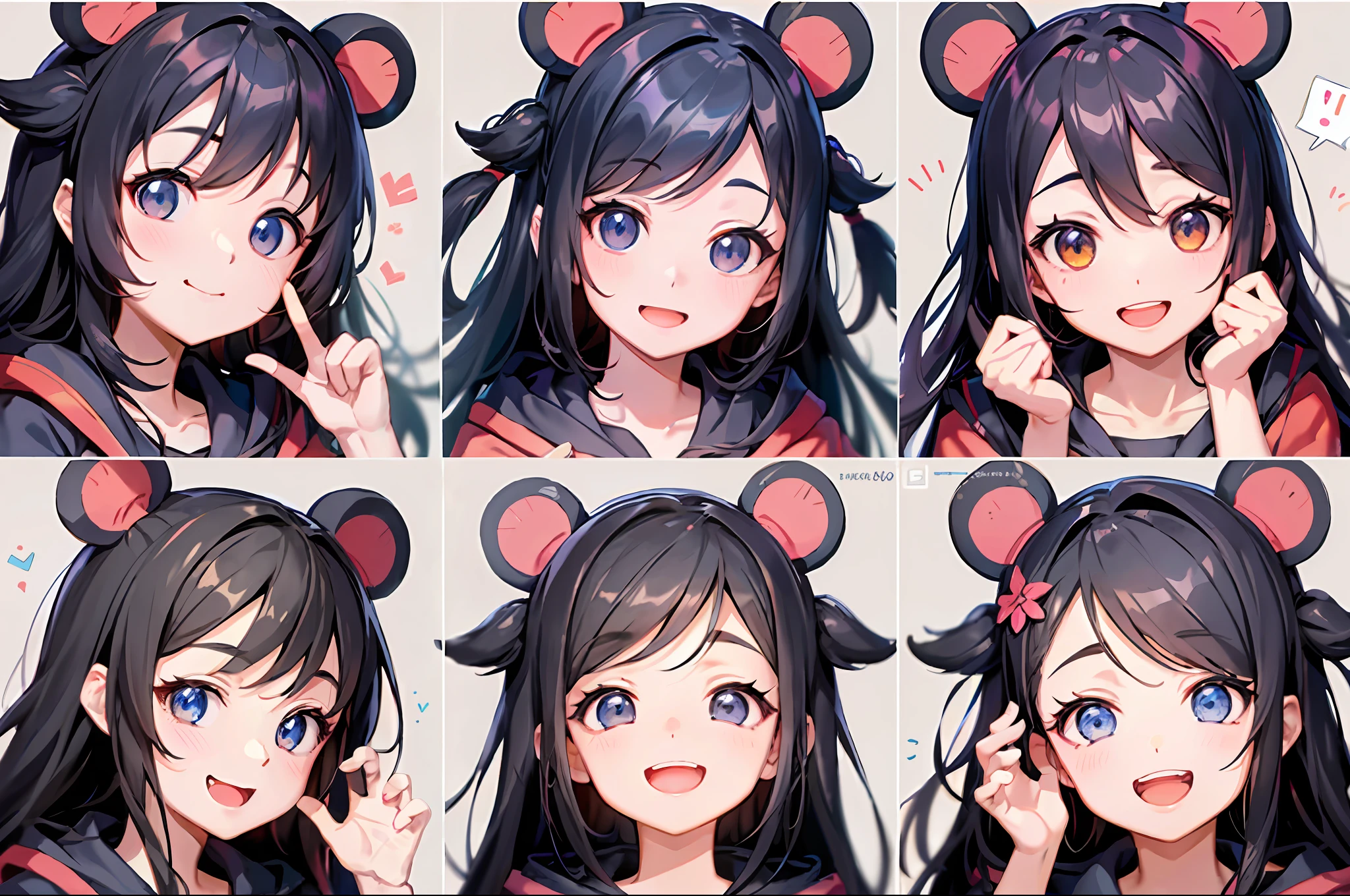 a cute monkey, all
kinds of expressions, happpy, sad, angry, expectant
laughter, disappointed1, cute eyes, white
background, illustration-nii 5-style cute, emoji
as illustration set, with boold manga line style,
dynamic pose dark white,, f/64 group, related
characters, Old Meme Kernel