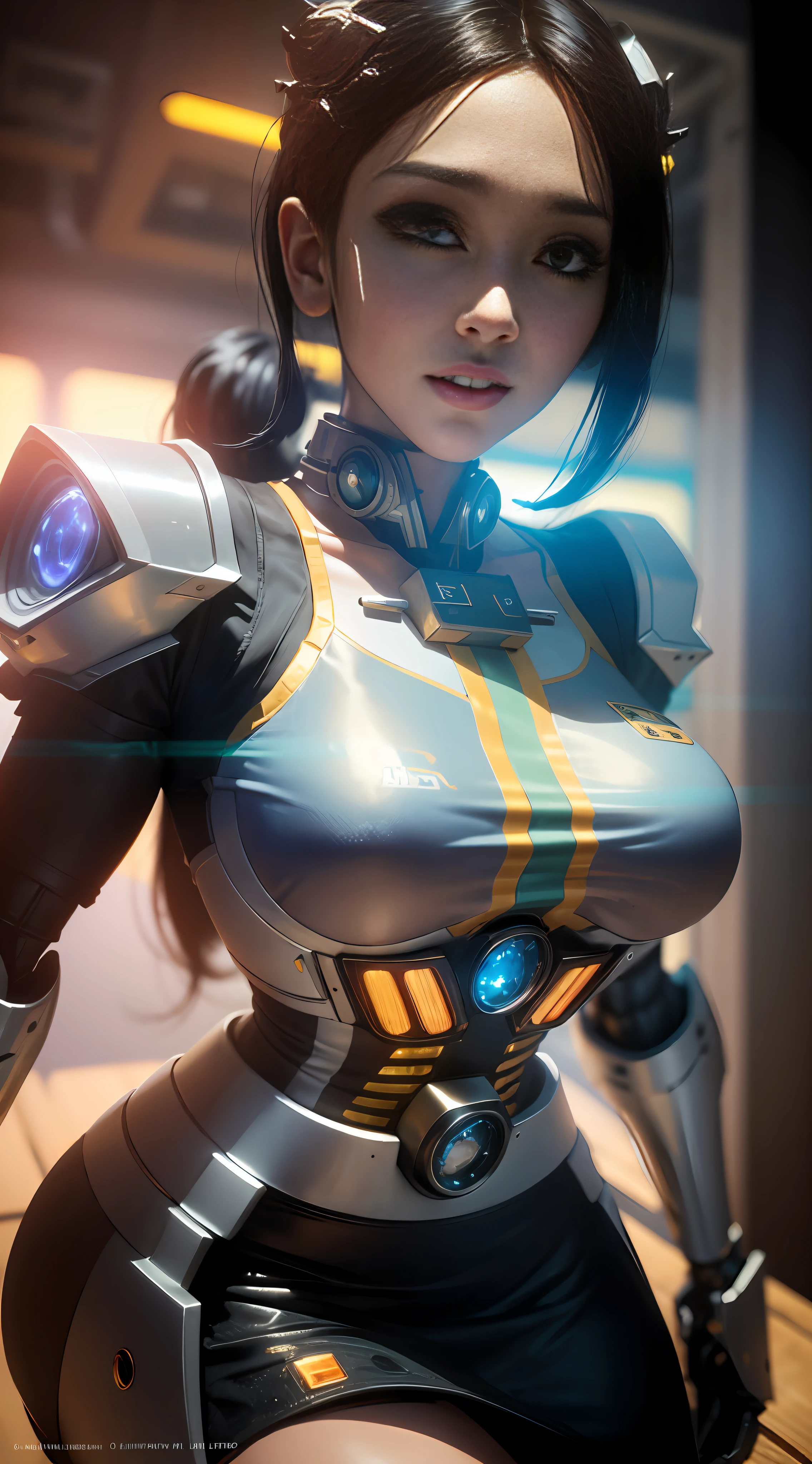 ((Best quality)), ((masterpiece)), (highly detailed:1.9), 3D, beautiful, (cyberpunk:1.4), in space, nebulous, (holding_crypto:1.3), laser, (1Female Mecha:1.7), naked sexy body, facing audience, bright eyes, sexy whole body, (pose, descending, dynamic, motion blur around: 1.0), (huge wings of wicks: 1.6), looking up, glowing_eyes, mecha, panorama, background is earth,  nebula, space, particles, Reality, HDR (High Dynamic Range), Ray Tracing, NVIDIA RTX, Super Resolution, Unreal 5, Subsurface Scattering, PBR Textures, Post-Processing, Anisotropic Filtering, Depth of Field, Maximum Clarity and Clarity, Multilayer Textures, Albedo and Specular Maps, Surface Shading, Accurate Simulation of Light-Material Interaction, Perfect Proportions, Octane Render, Two-Seven Lighting, Large Aperture, Low ISO,  white balance, rule of thirds, 8K RAW, efficient sub-pixel, sub-pixel volume product, (best quality), (Japanese: 0.5), (Korean: 0.8), (Liu Yi Fei: 1.3) long hair, (large chest: 1.2), (underboob: 1.5), (rainbow transparent lace mini skirt: 1.9)