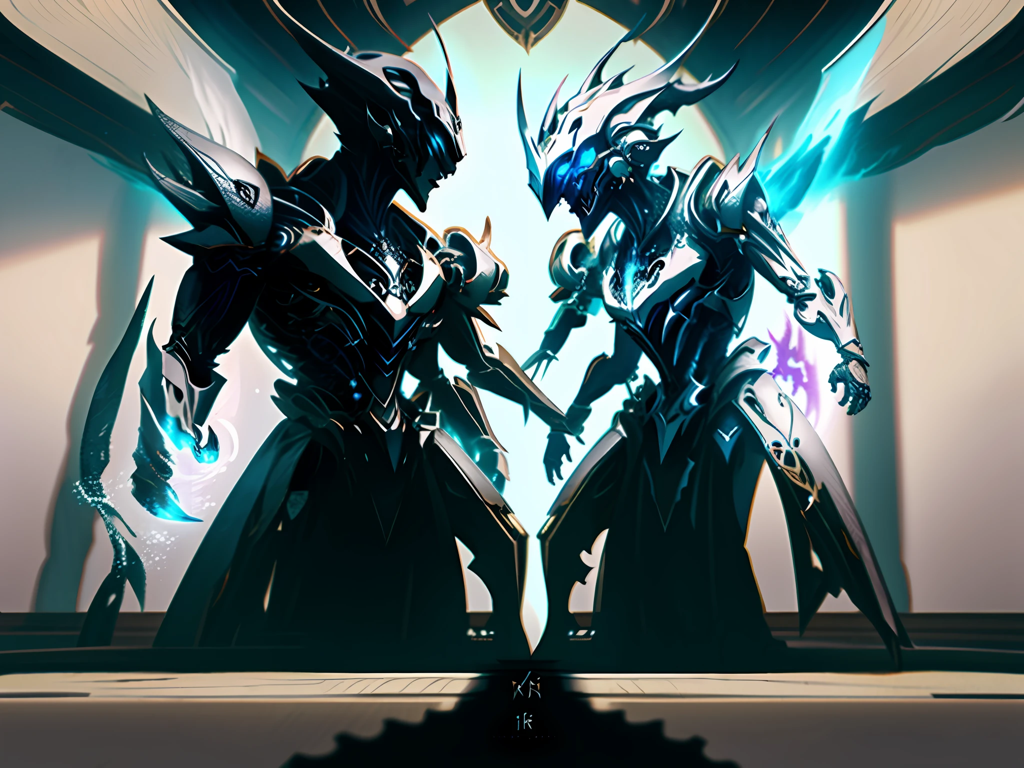White,shadow magician,genshin impact, mechanical shadow parts,dark,highest quality digital art, Stunning art, wallpaper 4k,8k,64k, HD, unparalleled masterpiece, dynamic lighting, cinematic, epic