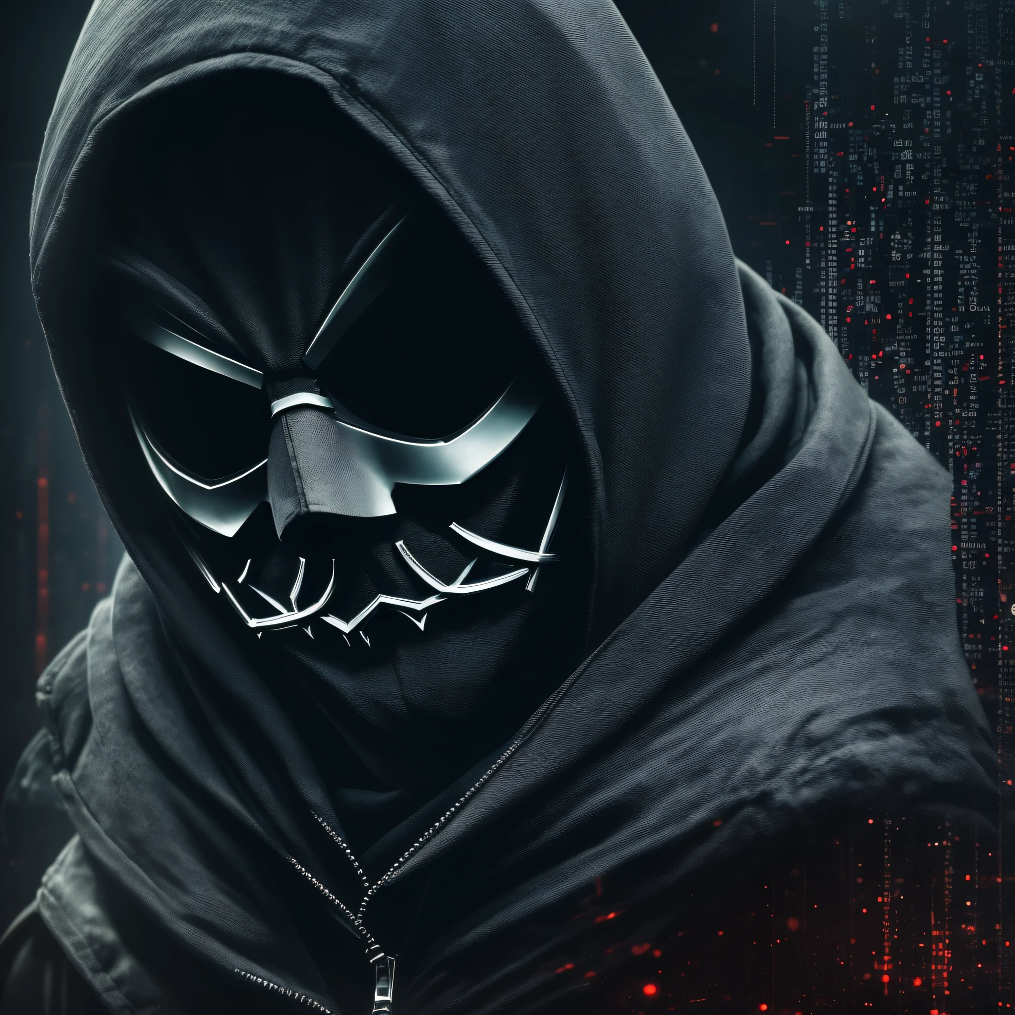 evil hacker,using anonymous mask,dark art,darkweb,darkness,obscure,dark background,4k --auto --s2