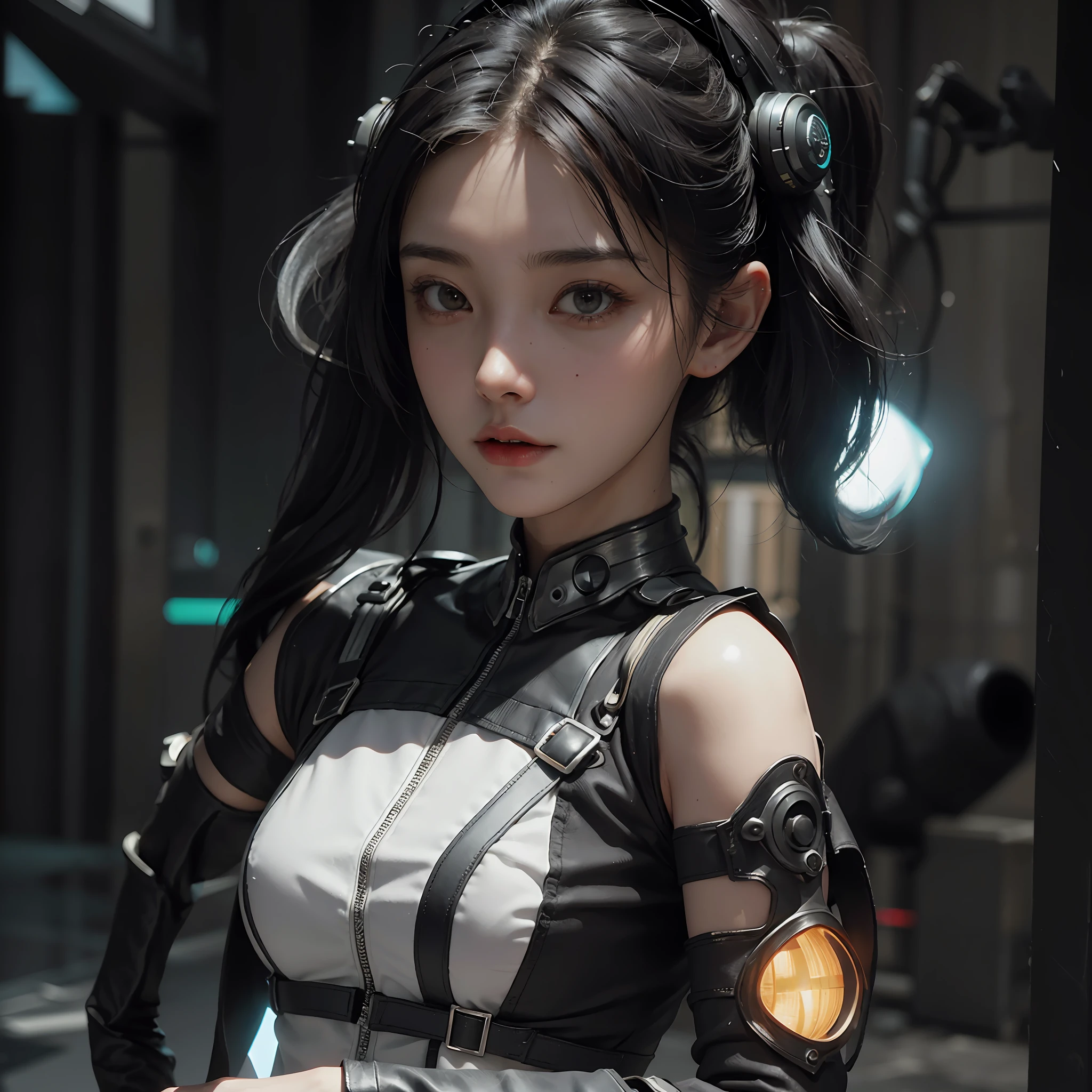 ((Best quality)), ((masterpiece)), (detailed:1.4), 3D, an image of a beautiful cyberpunk female,HDR (High Dynamic Range),Ray Tracing,NVIDIA RTX,Super-Resolution,Unreal 5,Subsurface scattering,PBR Texturing,Post-processing,Anisotropic Filtering,Depth-of-field,Maximum clarity and sharpness,Multi-layered textures,Albedo and Specular maps,Surface shading,Accurate simulation of light-material interaction,Perfect proportions,Octane Render,Two-tone lighting,Wide aperture,Low ISO,White balance,Rule of thirds,8K RAW,CircuitBoardAI,