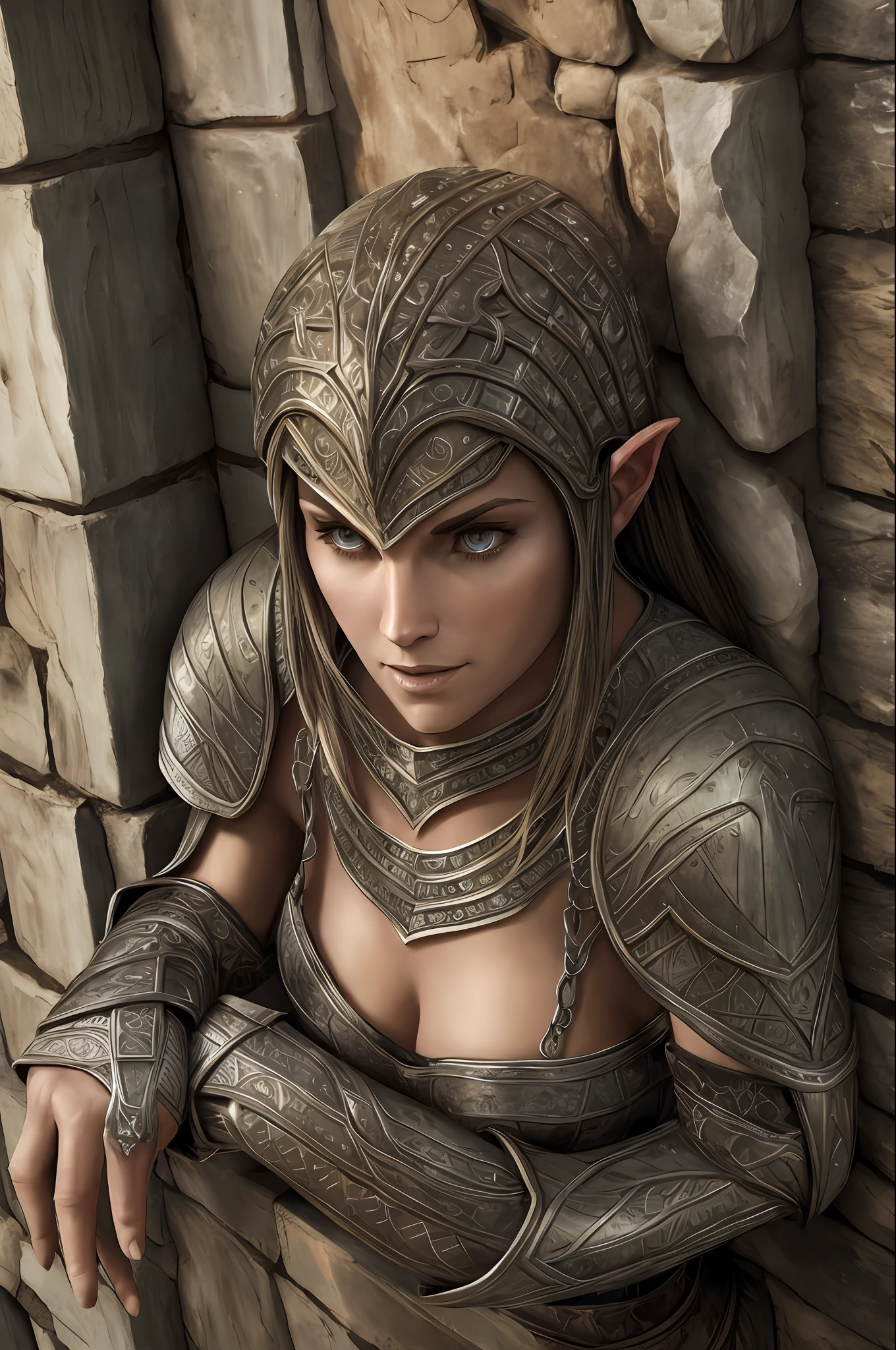 Delpjine from TheElder Scrolls V Skyrim, 1woman, best quality, outdoor, high definition, beautiful,, deep throat, stuck in the wall, no extra limbs, no extra legs, no extra arms and hands