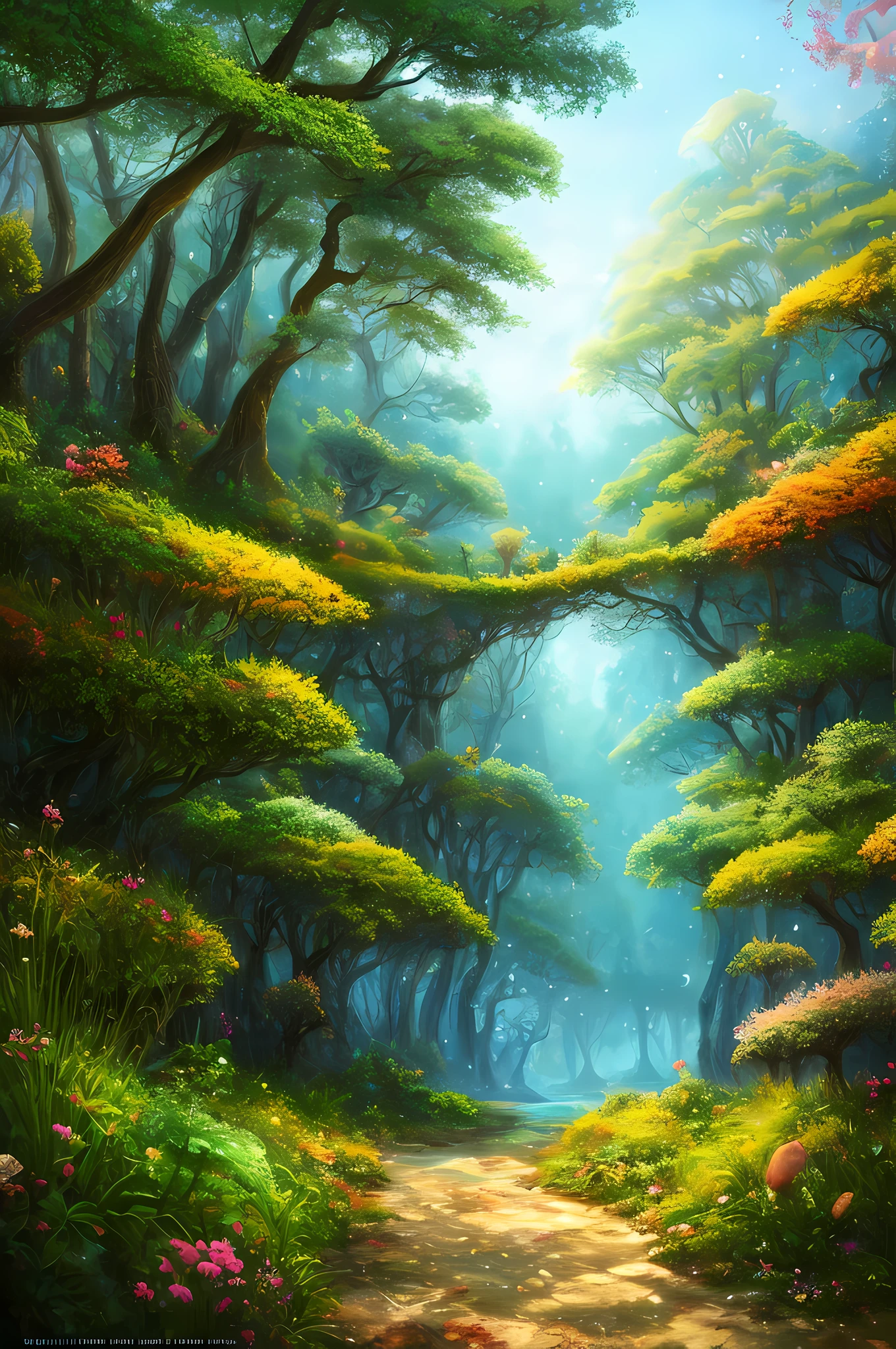 masterpiece, best quality, high quality,extremely detailed CG unity 8k wallpaper, An enchanting and dreamy scene of a fantasy forest, with towering trees, glowing mushrooms, and hidden fairy glens, creating a sense of mystique and enchantment, artstation, digital illustration, intricate, trending, pastel colors, oil paiting, award winning photography, Bokeh, Depth of Field, HDR, bloom, Chromatic Aberration ,Photorealistic,extremely detailed, trending on artstation, trending on CGsociety, Intricate, High Detail, dramatic, art by midjourney