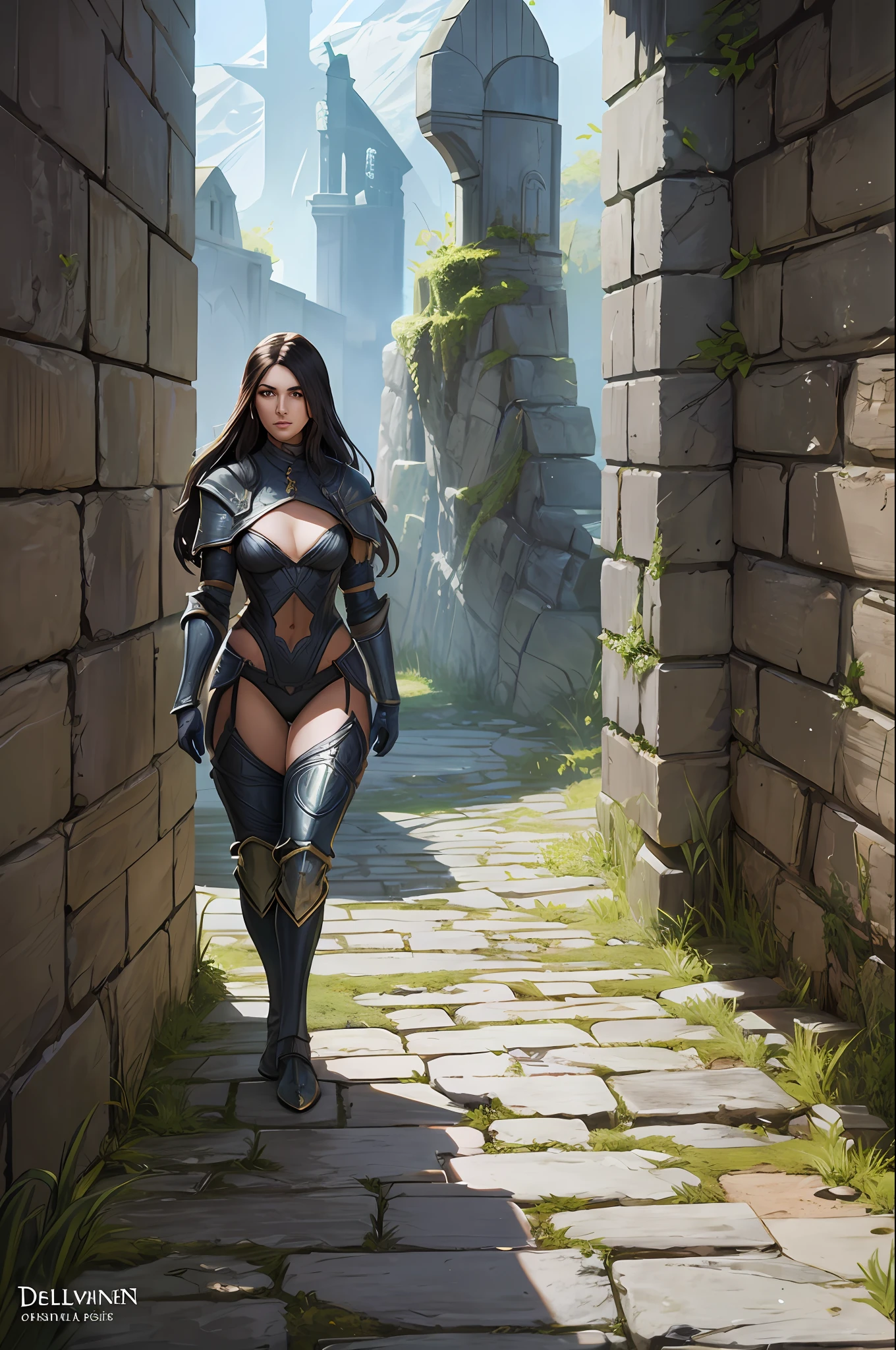 Delpjine from TheElder Scrolls V Skyrim, 1woman, best quality, outdoor, high definition, beautiful,, deep throat, stuck in the wall, no extra limbs, no extra legs, no extra arms and hands