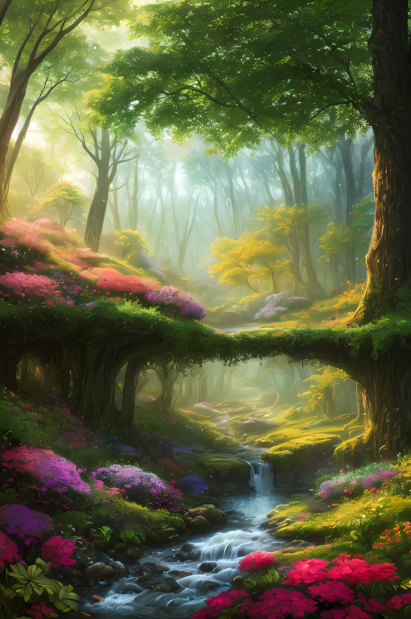 masterpiece, best quality, high quality,extremely detailed CG unity 8k wallpaper, An enchanting and dreamy scene of a fantasy forest, with towering trees, glowing mushrooms, and hidden fairy glens, creating a sense of mystique and enchantment, artstation, digital illustration, intricate, trending, pastel colors, oil paiting, award winning photography, Bokeh, Depth of Field, HDR, bloom, Chromatic Aberration ,Photorealistic,extremely detailed, trending on artstation, trending on CGsociety, Intricate, High Detail, dramatic, art by midjourney
