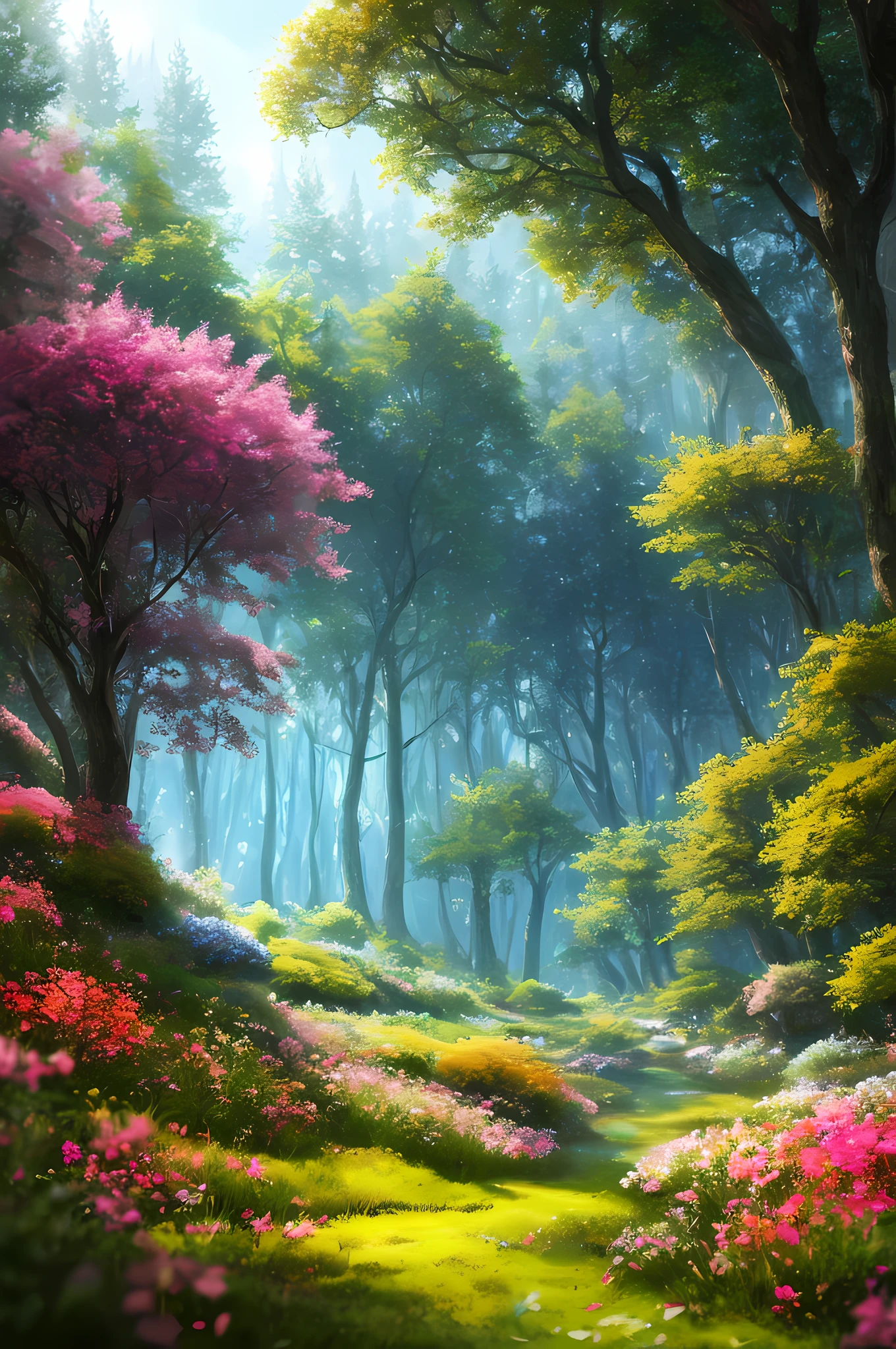 masterpiece, best quality, high quality,extremely detailed CG unity 8k wallpaper, An enchanting and dreamy scene of a fantasy forest, with towering trees, glowing mushrooms, and hidden fairy glens, creating a sense of mystique and enchantment, artstation, digital illustration, intricate, trending, pastel colors, oil paiting, award winning photography, Bokeh, Depth of Field, HDR, bloom, Chromatic Aberration ,Photorealistic,extremely detailed, trending on artstation, trending on CGsociety, Intricate, High Detail, dramatic, art by midjourney