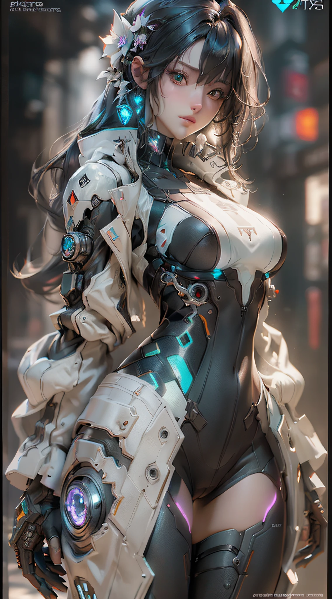 ((Best quality)), ((masterpiece)), (detailed:1.4), 3D, an image of a beautiful cyberpunk female,HDR (High Dynamic Range),Ray Tracing,NVIDIA RTX,Super-Resolution,Unreal 5,Subsurface scattering,PBR Texturing,Post-processing,Anisotropic Filtering,Depth-of-field,Maximum clarity and sharpness,Multi-layered textures,Albedo and Specular maps,Surface shading,Accurate simulation of light-material interaction,Perfect proportions,Octane Render,Two-tone lighting,Wide aperture,Low ISO,White balance,Rule of thirds,8K RAW,