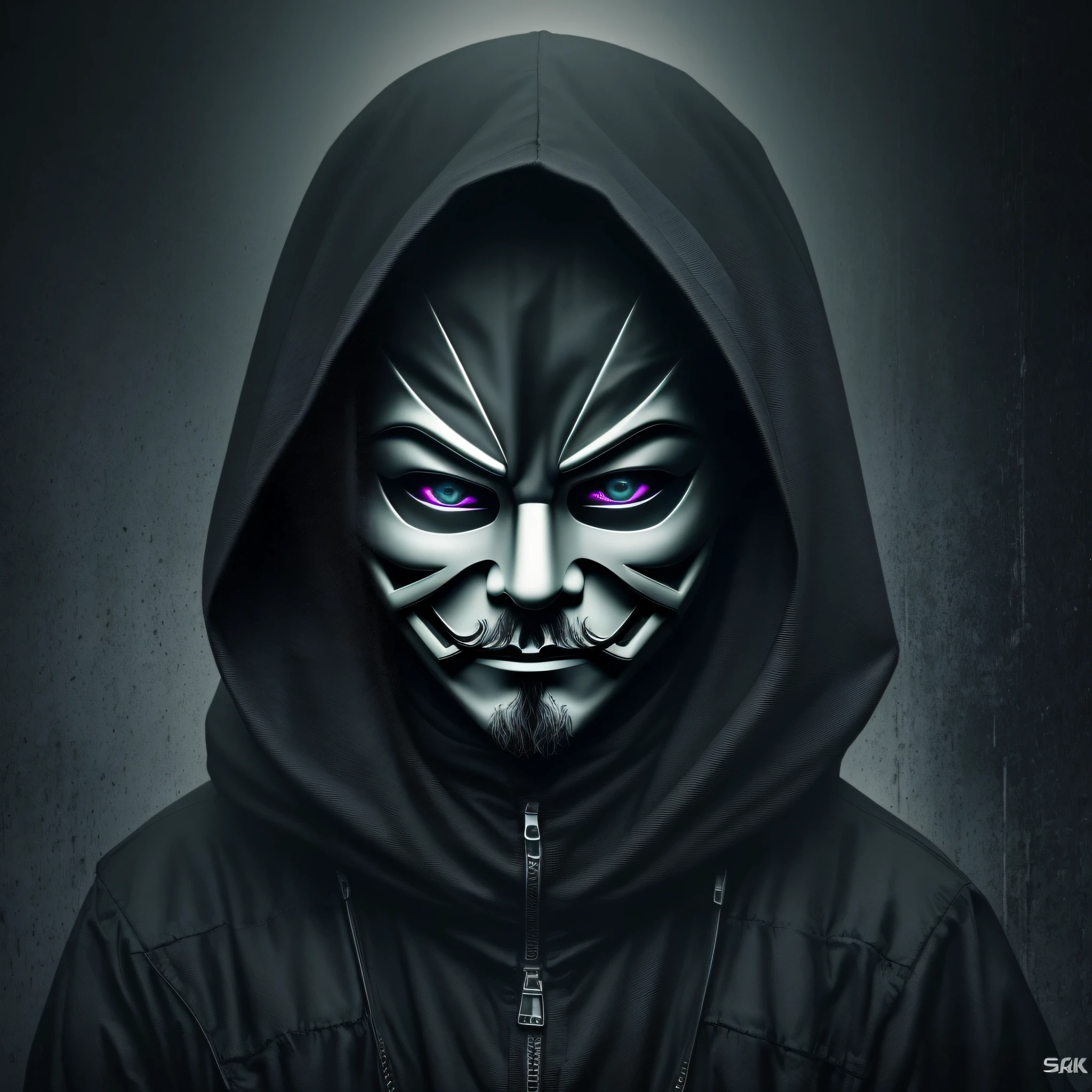 darkness evil hacker,using anonymous mask,dark art,darkweb,obscure,4k --auto --s2