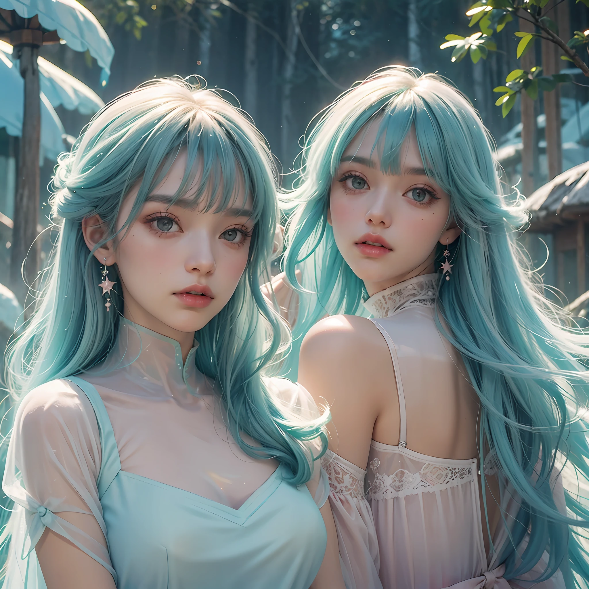 (fluorescent colors:1.4),(translucent:1.4),(retro filters:1.4), (fantasy:1.4), candy world Disney land ethereal soft fluffy soft landscape forest snowavatar Pastel pink sky green blue sparkle ethereal light pastel whimsical light rainbow stars diamonds sparkle gemstone background hyper realistic Ultra quality cinematic lighting immense detail Full hd painting Well lit,diagonal bangs,
collared dress,on side
masterpiece, best quality,realskin,(portrait:1.5), 1girl, blunt bangs, long hair