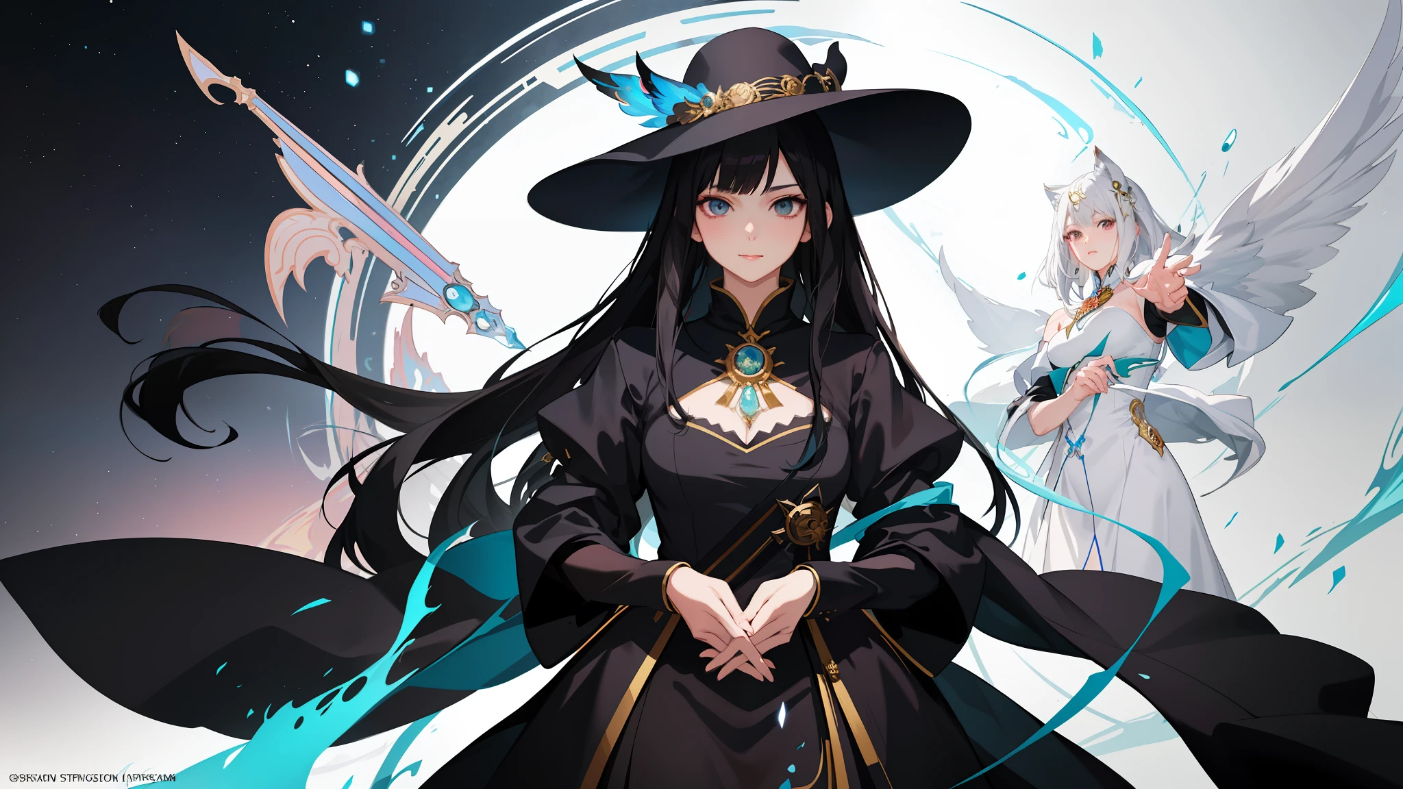 anime - style image of a woman in a hat and dress, portrait of a female mage, black - haired mage, extremely detailed artgerm, artwork in the style of guweiz, artgerm on artstation pixiv, artgerm portrait, artgerm. anime illustration, artgerm and atey ghailan, artgerm detailed