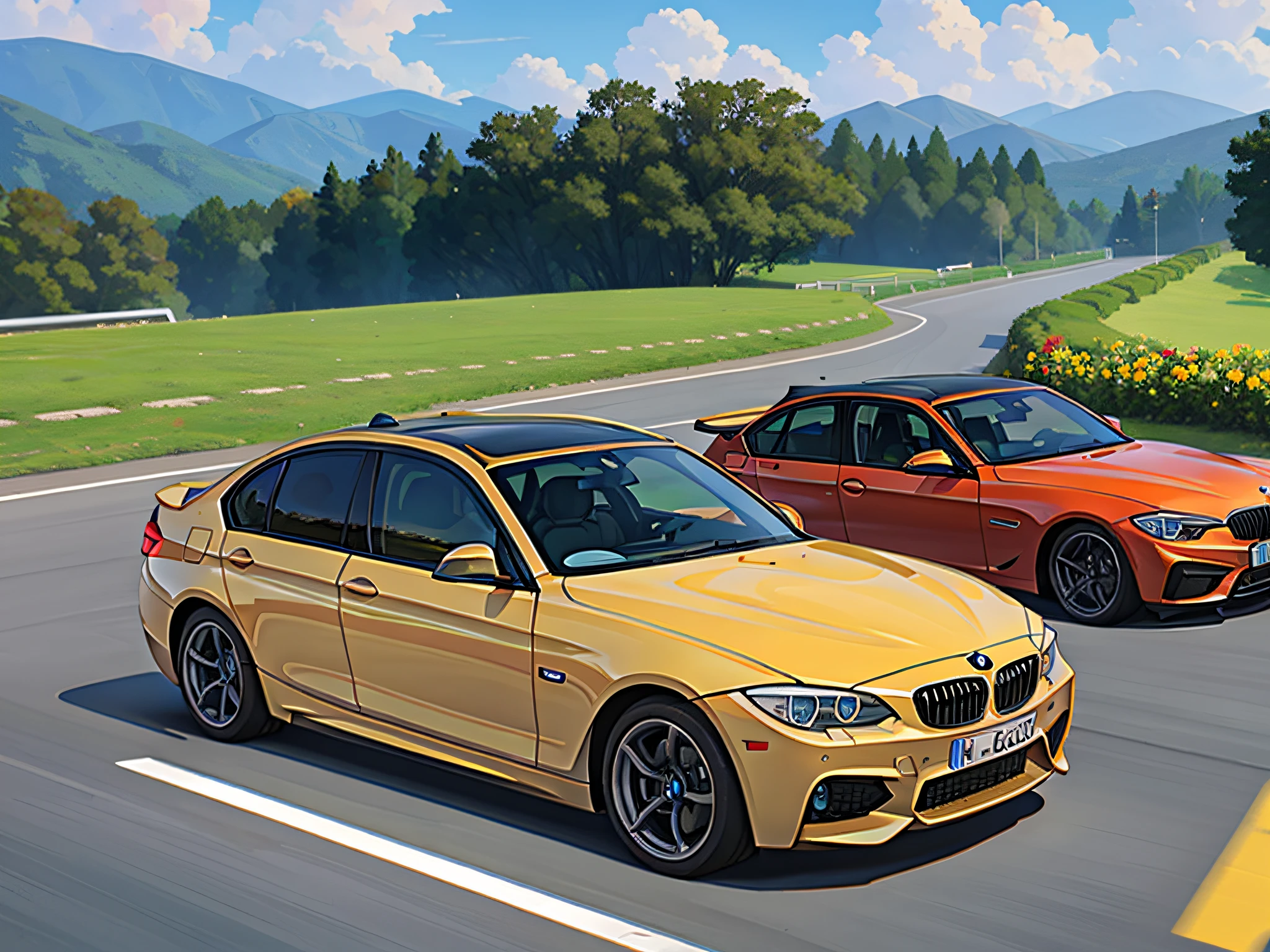 A lot of BMW cars