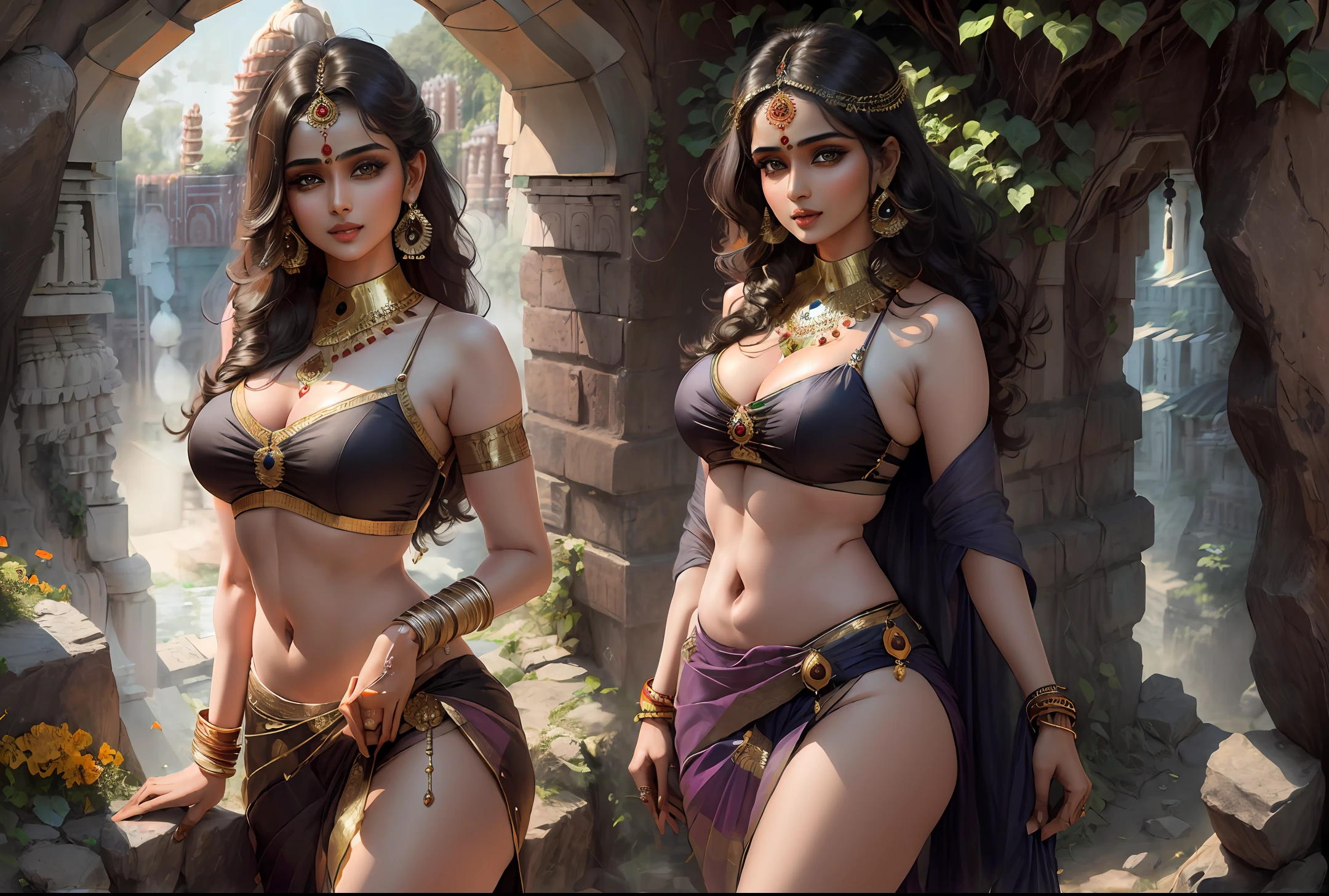 Masterpiece, high resolution 4k, ultra hd , high quality (beautiful indian women 1:2) ,full detailed, blue eyes , dark black curly hair , jewelery, puffy lips , double eyelids, smiling, smooth skin , pretty face , blushing cheeks , naughty look , black fabric and silver abrodery (uper body focus ) ,silm smart waist , sexy slim legs , realistic ,portrait style