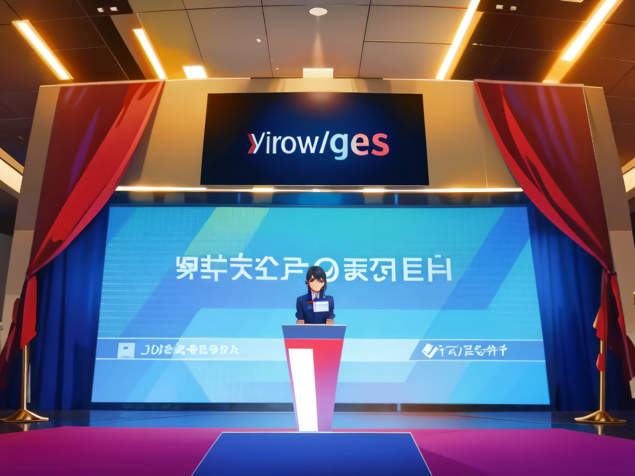 A podium site to present awards to employees