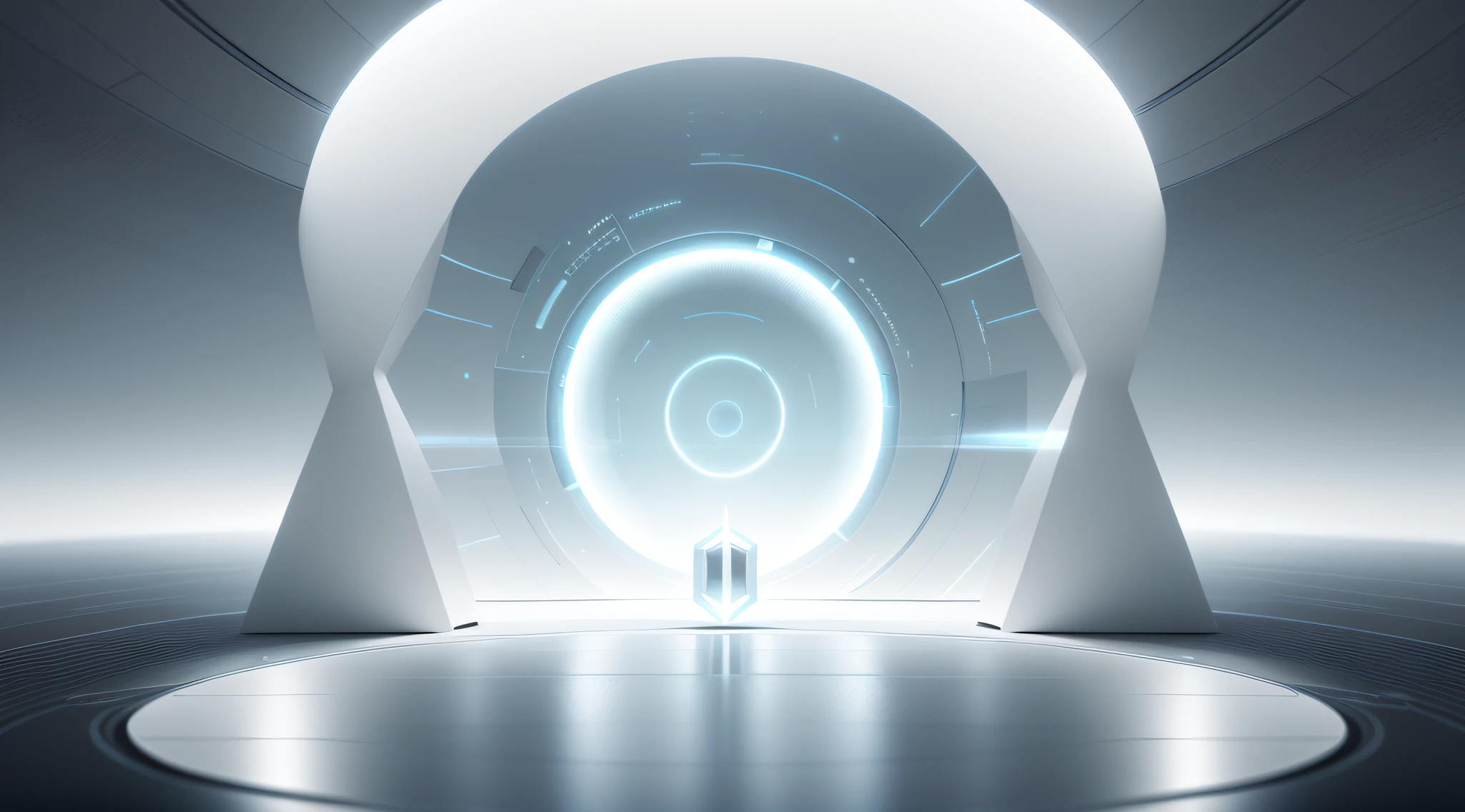 Wide and grand white futuristic AI square, white, glowing circular space-time tunnel, vista, empty, light signal, circuit, transparent glass texture, 3D, bright white background, overlook, dot perspective, light technology, masterpiece, high detail, best quality, high quality, very detailed CG unity 8k wallpaper,