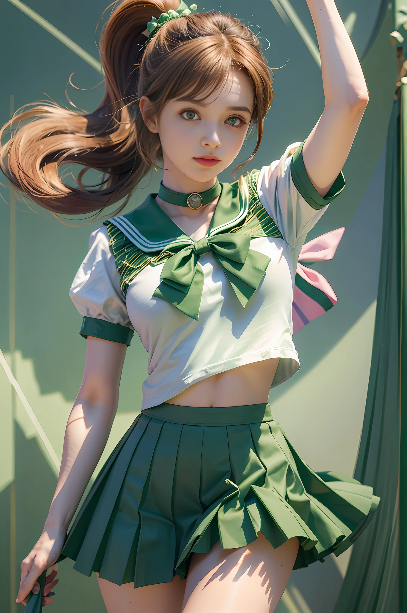 Green pupil eyes