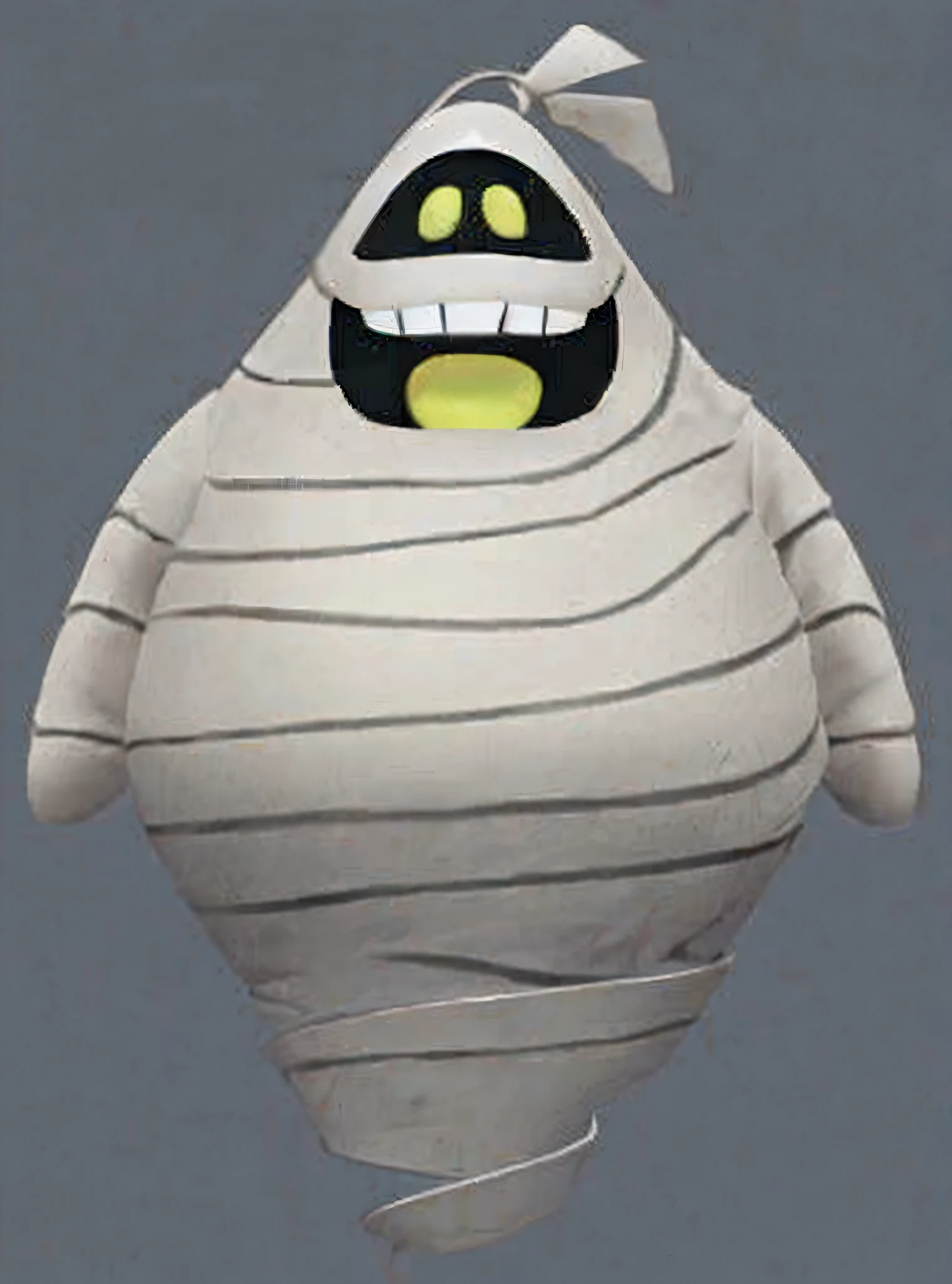 Mummified cartoon characters, mummies, spotted anime, white scary skin, slimmer, scary ghosts, mimikyu, ghost form, transparent ghost scream, spooky ghosts, nightmare rendering, blurry ghosts, cel shadows, cartoon creatures, depicted as Pixar characters, crazy, iridescent ghosts, cartoon rendering