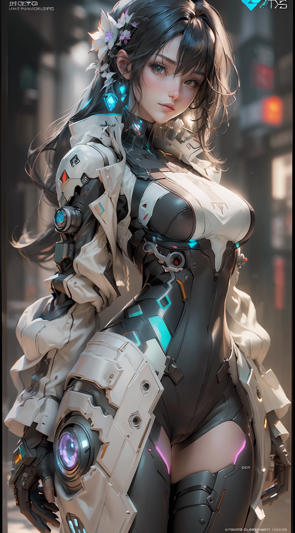 ((Best quality)), ((masterpiece)), (detailed:1.4), 3D, an image of a beautiful cyberpunk female,HDR (High Dynamic Range),Ray Tracing,NVIDIA RTX,Super-Resolution,Unreal 5,Subsurface scattering,PBR Texturing,Post-processing,Anisotropic Filtering,Depth-of-field,Maximum clarity and sharpness,Multi-layered textures,Albedo and Specular maps,Surface shading,Accurate simulation of light-material interaction,Perfect proportions,Octane Render,Two-tone lighting,Wide aperture,Low ISO,White balance,Rule of thirds,8K RAW,
