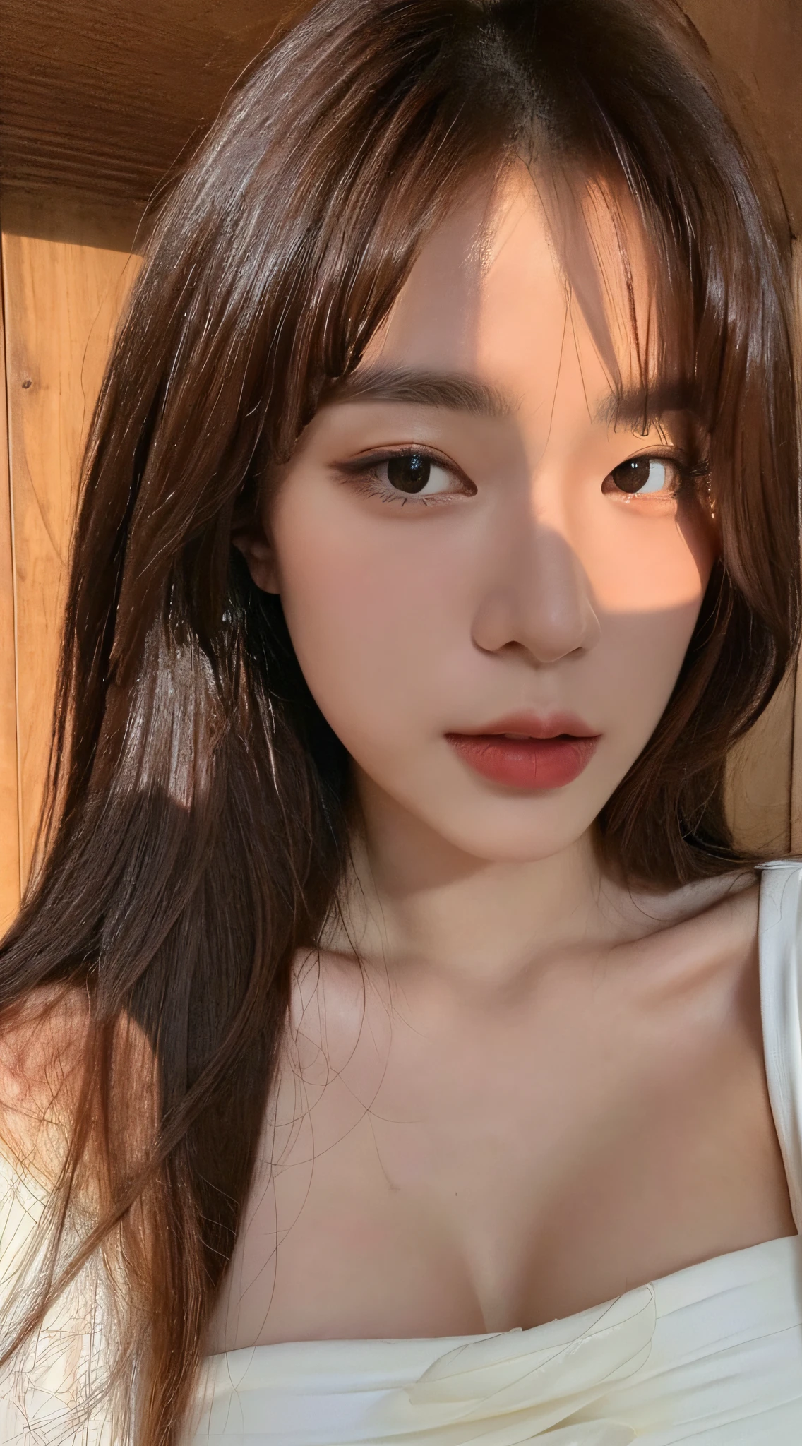 ((top quality, 8k, masterpiece: 1.3)), crisp focus: 1.2, beautiful woman with perfect style: 1.4, slender abs: 1.2, ((dark brown hair, big: 1.2)), street: 1.2, highly detailed face and skin texture, detailed eyes, double eyelids