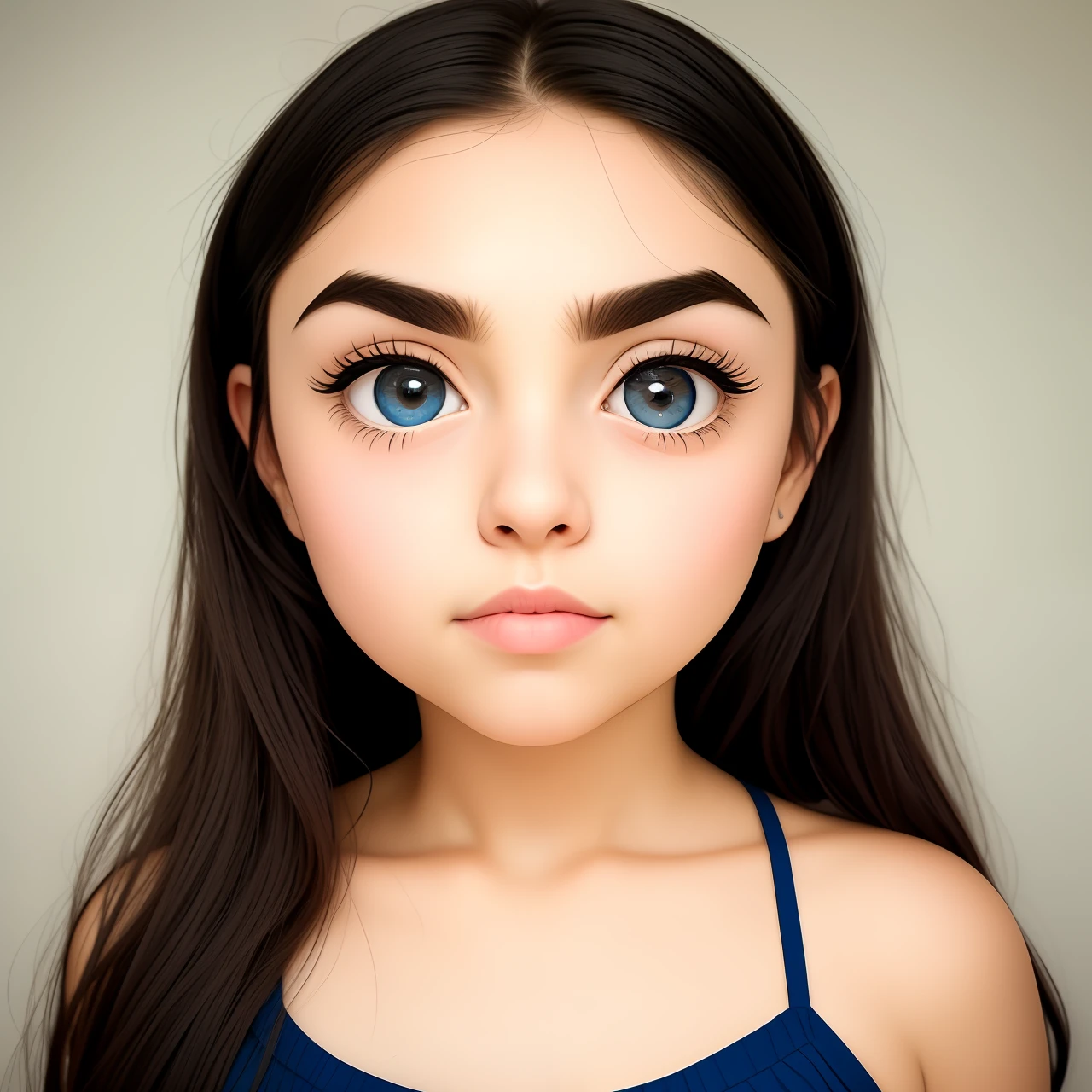 Big eyes and thick eyebrows