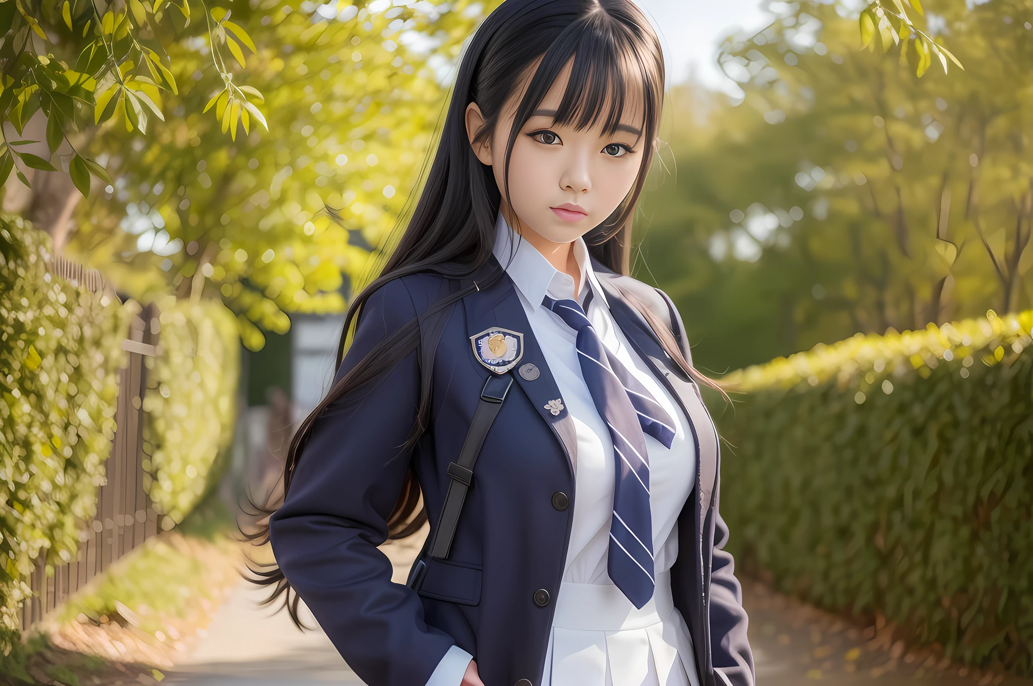 there is a woman in a school uniform posing for a picture, in clothes! highly detailed, sakimichan hdri, highly_detailed!!, fubuki, a hyperrealistic schoolgirl, seifuku, loose coat collar sailor uniform, with japanese text, realistic schoolgirl, [ realistic photo ]!!, 30 year old beauty, magical school student uniform