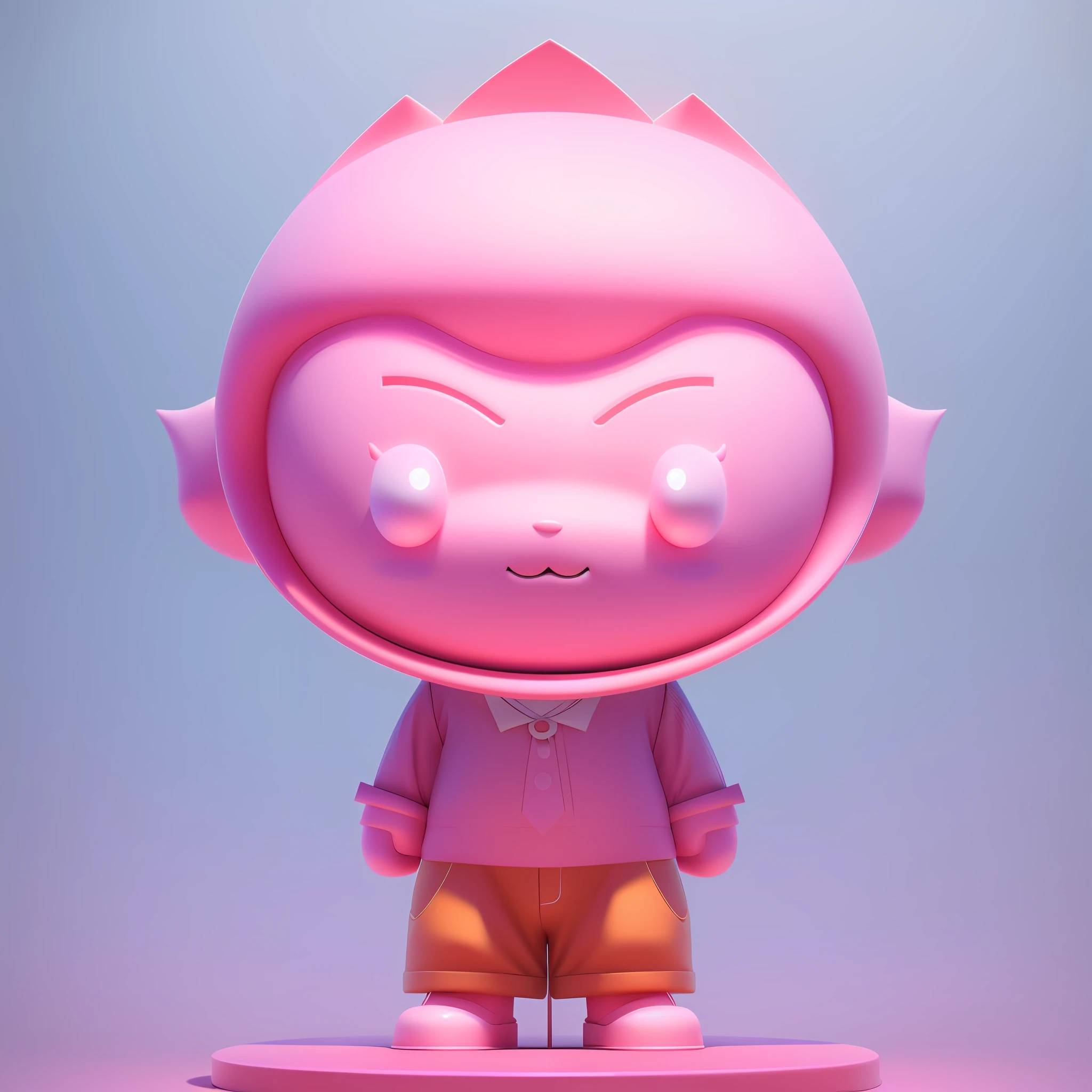 there is a cartoon character that is standing on a pedestal, cute 3 d render, 3d model of a japanese mascot, 3 d character render, cute! c4d, 3 d render stylized, 3 d character, 3d character, 3 d character art, 2 d illustration, 2d illustration, kawaii hq render, 3d illustration, 3 d illustration