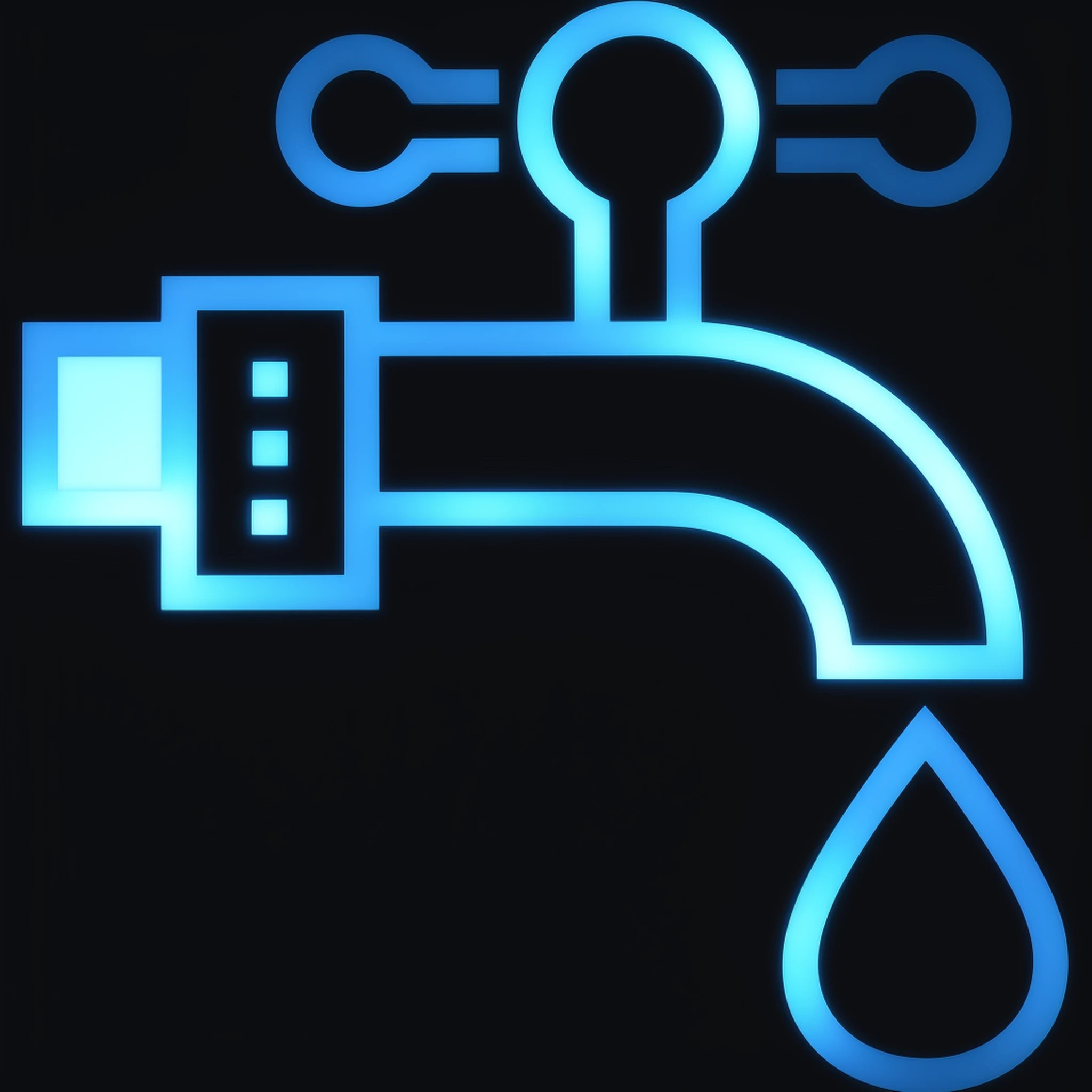 The color of the icon is monochrome, blue and the background is pure white