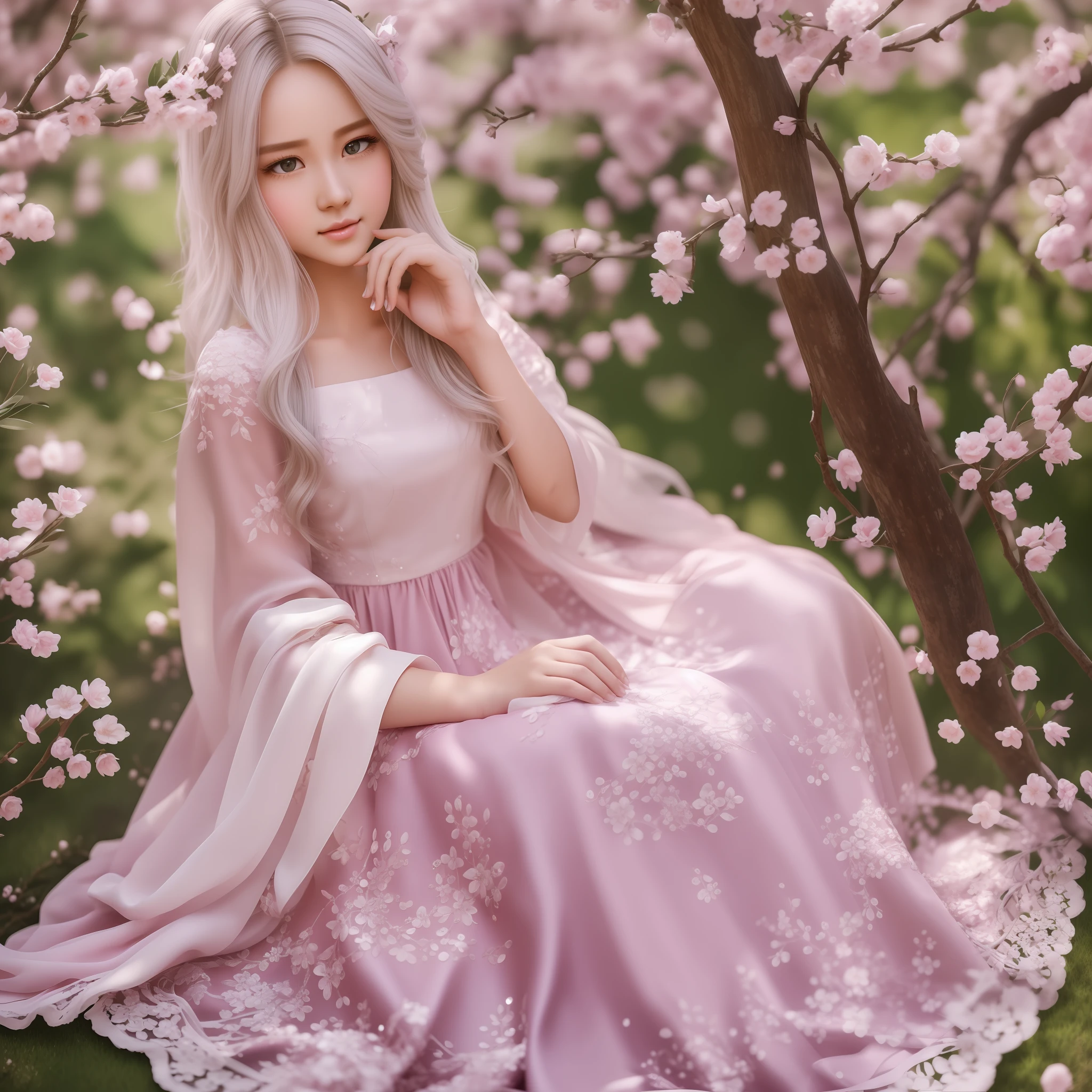 Horizontal screen, there is a girl in a green dress, plum blossoms, palaces, oriental architecture ray tracing, {best quality}, { {masterpiece}}, extremely detailed 8K wallpaper, {an extremely delicate and beautiful}, colorful, intricate details, realism, realism, camera quality, (meticulously portrayed clothes), cold white leather, (meticulously portrayed blush), 1080p, sun, soft cute, smooth light silver hair, messy beauty, lighting, broken feeling, skin bright and silky, 3D stereoscopic, masterpiece, best quality, Illustration super fine, beautiful eyes, very delicate light, fine glow, very fine 8K CG wallpaper, peach blossom eyes, red pupils, an extremely delicate beautiful girl, 8k wallpaper, best quality, full body close-up, white long dress, luxurious silky bright red chiffon flood (illusion, glitter, ultra-thin, soft,) Hanfu --auto --s2