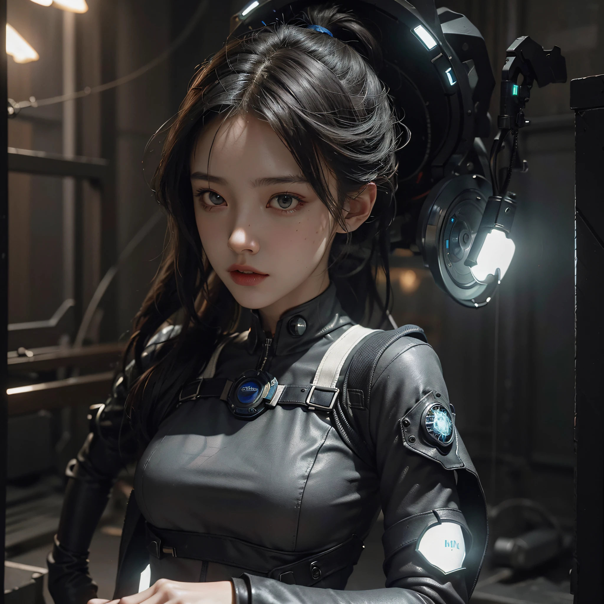 ((Best quality)), ((masterpiece)), (detailed:1.4), 3D, an image of a beautiful cyberpunk female,HDR (High Dynamic Range),Ray Tracing,NVIDIA RTX,Super-Resolution,Unreal 5,Subsurface scattering,PBR Texturing,Post-processing,Anisotropic Filtering,Depth-of-field,Maximum clarity and sharpness,Multi-layered textures,Albedo and Specular maps,Surface shading,Accurate simulation of light-material interaction,Perfect proportions,Octane Render,Two-tone lighting,Wide aperture,Low ISO,White balance,Rule of thirds,8K RAW,CircuitBoardAI,