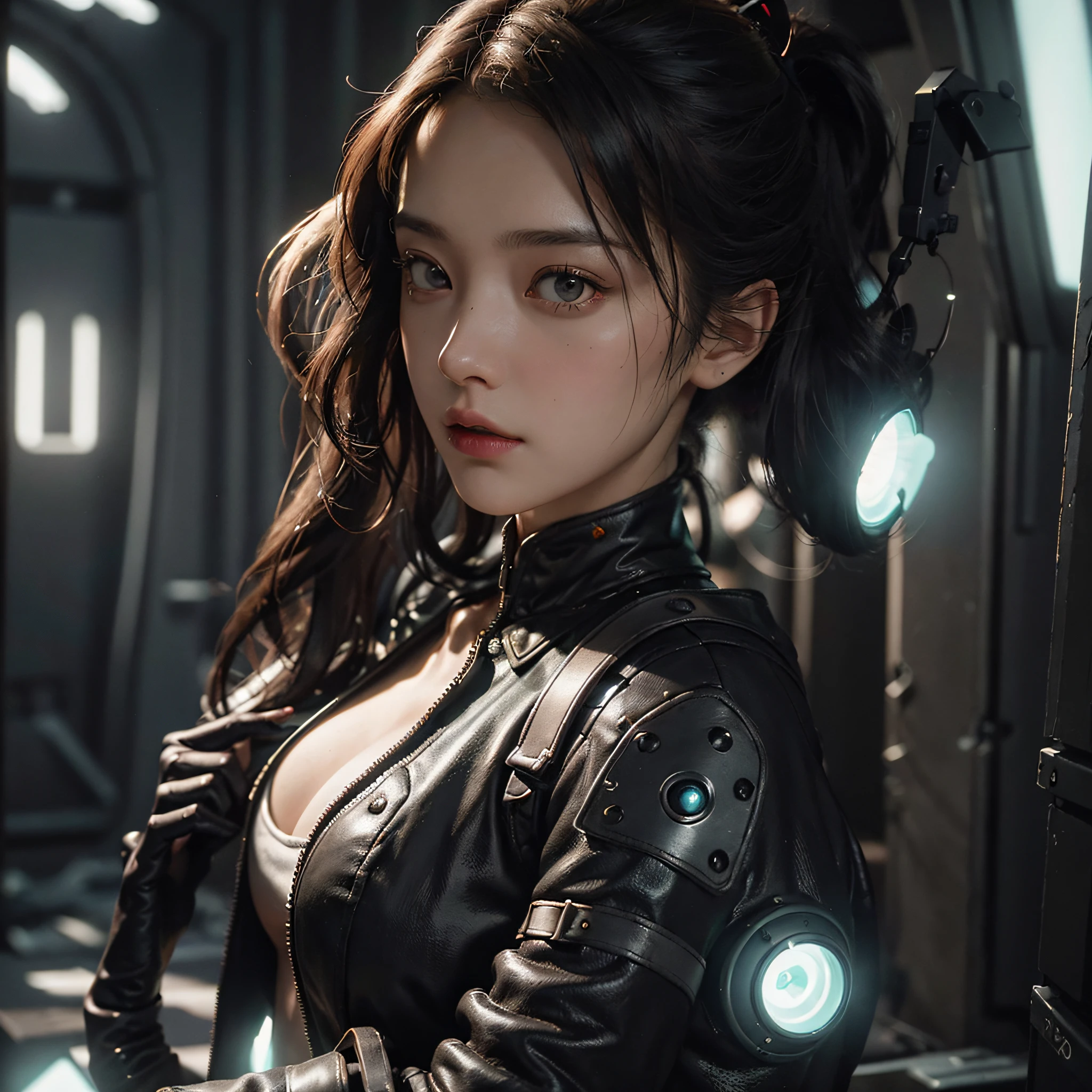 ((Best quality)), ((masterpiece)), (detailed:1.4), 3D, an image of a beautiful cyberpunk female,HDR (High Dynamic Range),Ray Tracing,NVIDIA RTX,Super-Resolution,Unreal 5,Subsurface scattering,PBR Texturing,Post-processing,Anisotropic Filtering,Depth-of-field,Maximum clarity and sharpness,Multi-layered textures,Albedo and Specular maps,Surface shading,Accurate simulation of light-material interaction,Perfect proportions,Octane Render,Two-tone lighting,Wide aperture,Low ISO,White balance,Rule of thirds,8K RAW,CircuitBoardAI,