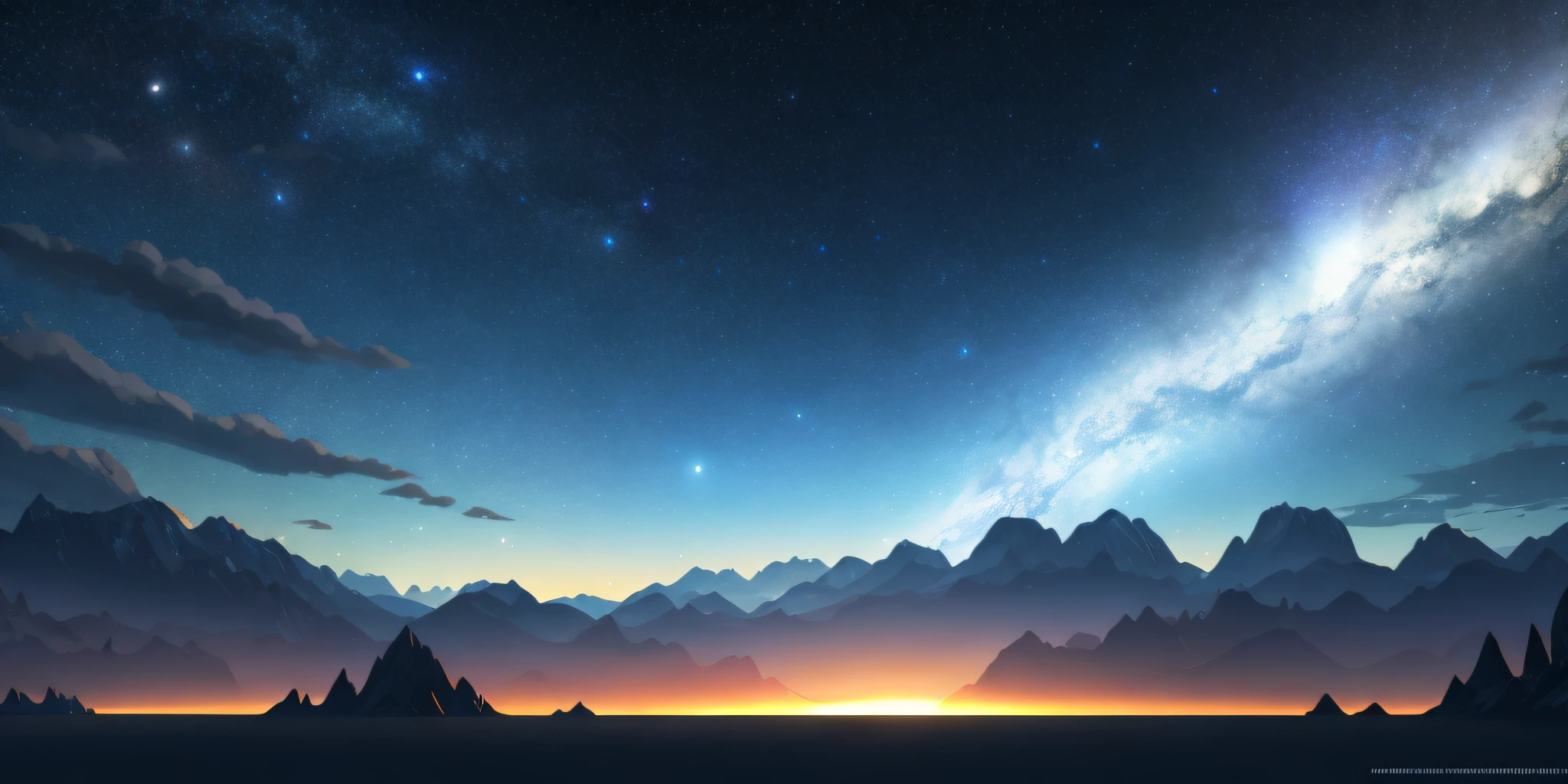 In the dark night, meteors shine. 8k HD digital art, unique 4k digital art, digital art widescreen 8k, 4k detailed digital art. Glowing matte painting, 4k hd wallpaper, concept art 8k resolution, concept art 8k resolution - --v 6
