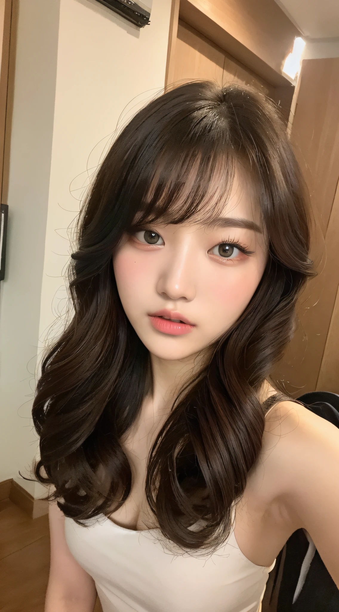 ((Top Quality, 8k, Masterpiece: 1.3)), 1 Girl, Chubby Beauties: 1.3, (Random Hairstyles: 1.2), Naked, Double Eyelids, Perm