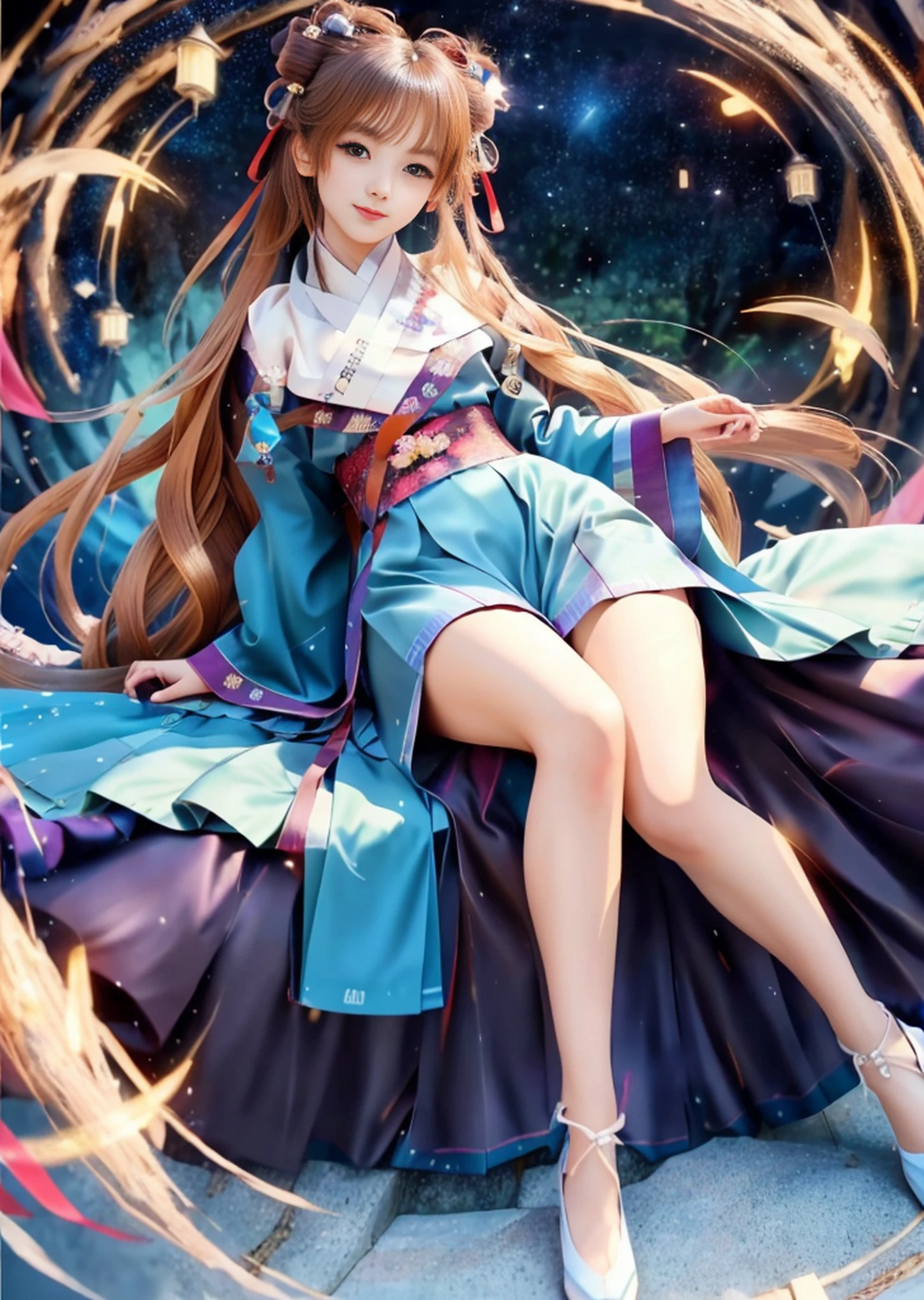 best quality,masterpiece,illustration,an extremely detailed and beautiful,extremely detailed,CG,unity,8k wallpaper,Amazing,finely detail,master,best quality,official art,extremely detailed CG unity 8k wallpaper,absurd,unbelievable Ridiculous, huge file size, super detailed, high resolution, very detailed, beautiful detailed girl, very detailed eyes and face, beautiful detailed eyes, light on face, (Hanbok: 1.1), 1girl, full body, full body Photo, ru_qun