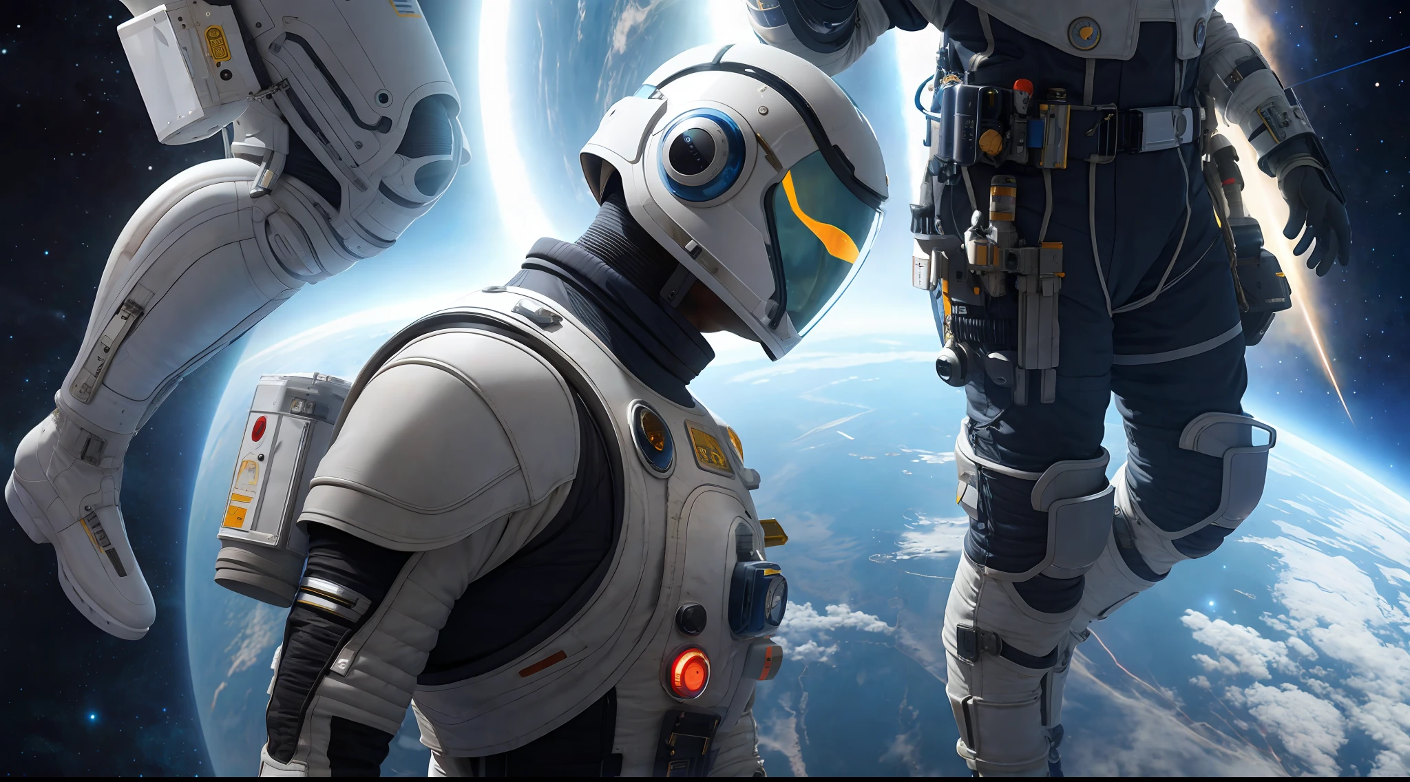 space suit with boots, futuristic, character design, cinematic lightning, epic fantasy, hyper realistic, detail