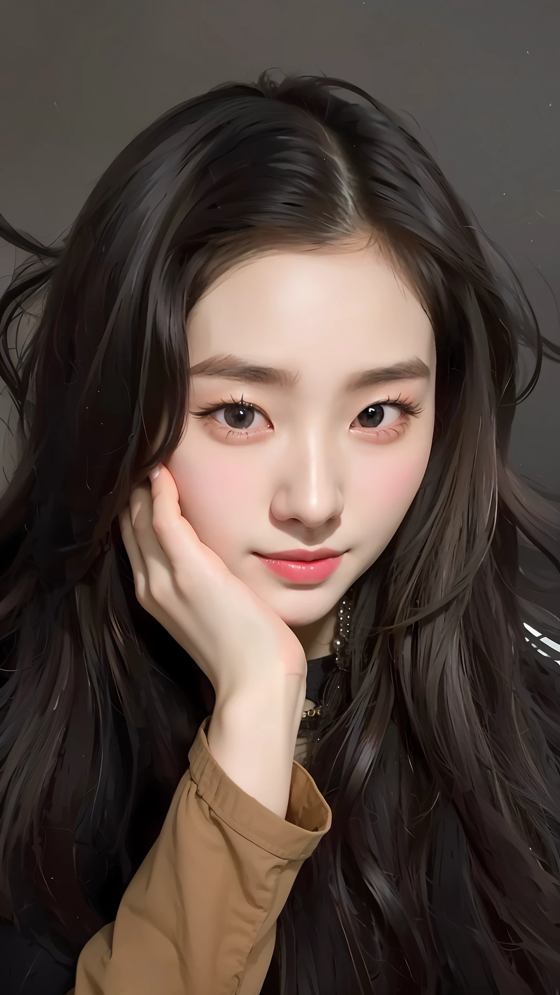 a close up of a woman with long black hair posing for a picture, korean girl, ulzzang, heonhwa choe, jinyoung shin, sakimichan, jaeyeon nam, headshot profile picture, wan adorable korean face, beautiful south korean woman, xision wu, xintong chen, profile pic, korean woman, korean symmetrical face