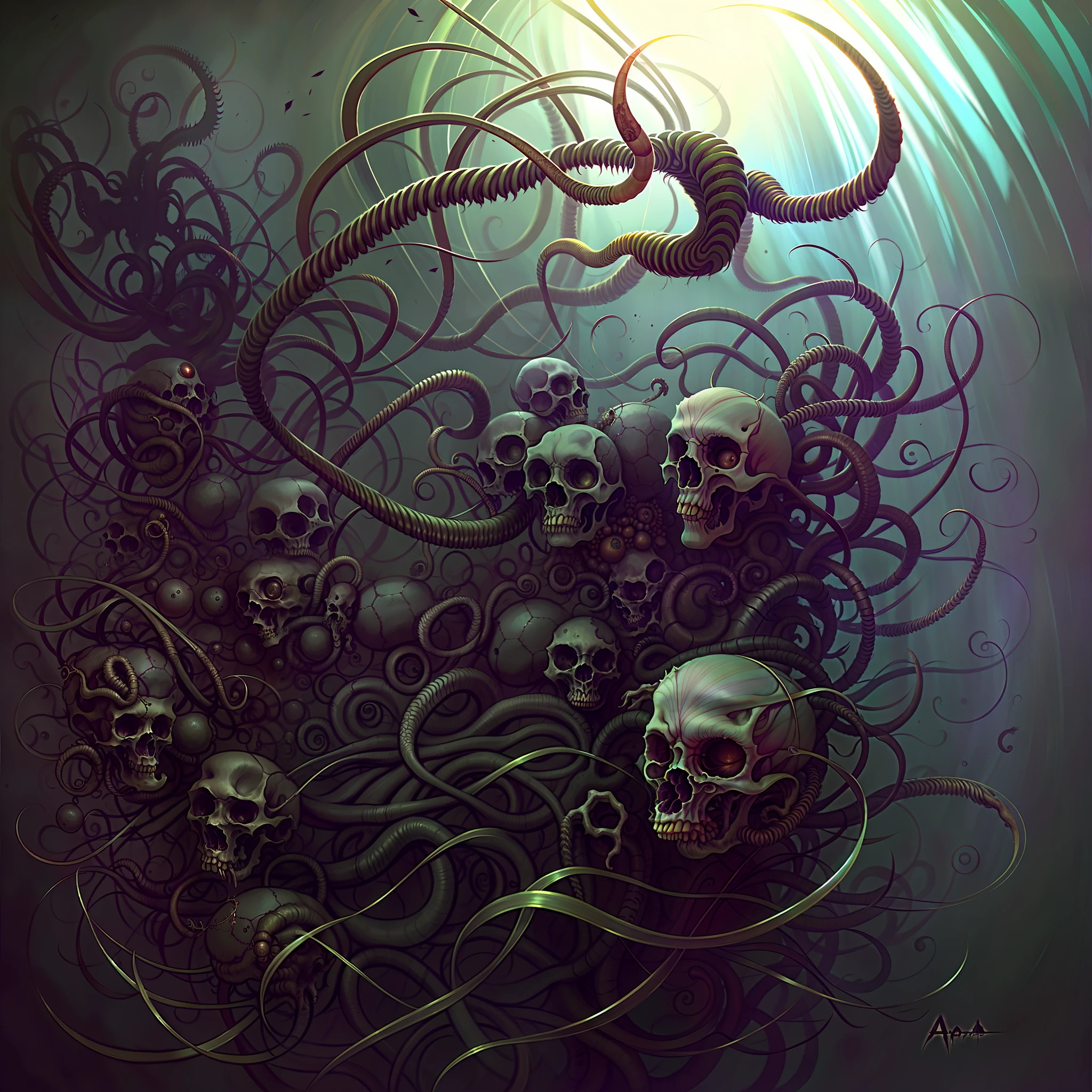 Art by (apterus:1.3)Kraken, dark colors (apterus creepy anatomy:1.2).