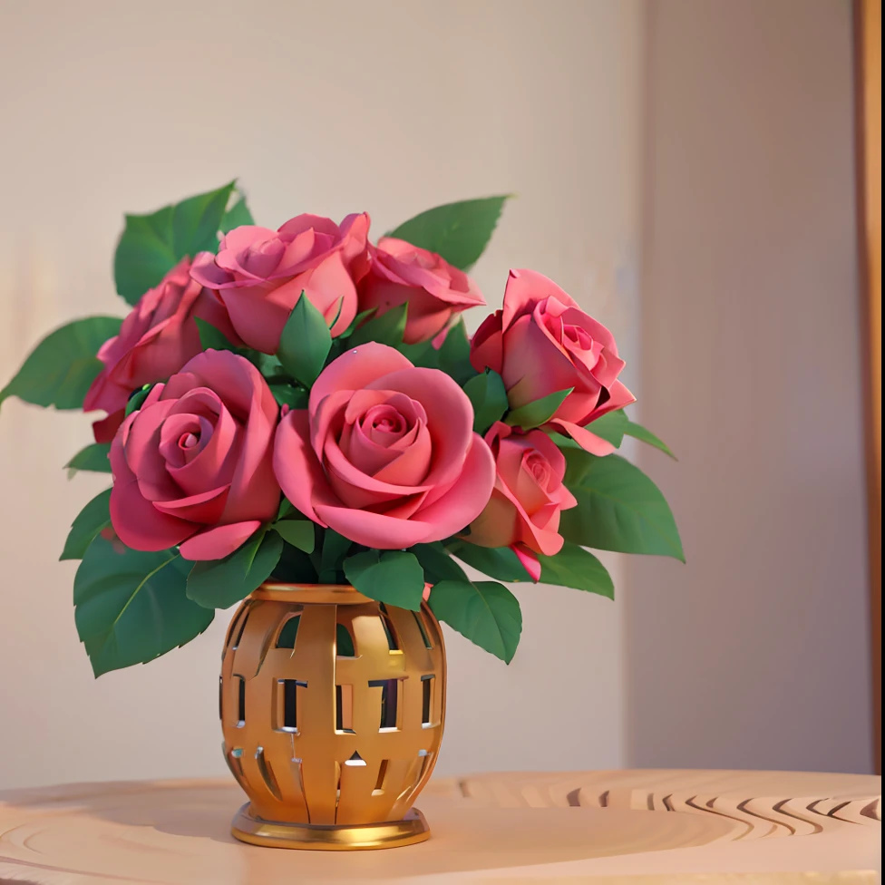 Pixar style: 0.5Cute architecture 3D artwork, overlook, masterpiece, plants, rose bouquet, ultimate detail, perfect quality, OC renderer, dribble high detail 8k, studio lighting --v