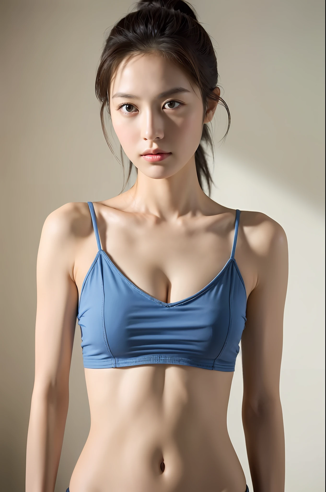 ((Best quality, 8k, Masterpiece :1.3)), 1girl, side shot :1.2, beautiful japanese woman with slender abs: 1.3, (casual hairstyle, ???????????: 1.2), ??????, indoor, super detailed face, detailed eyes, double eyelids, whole body