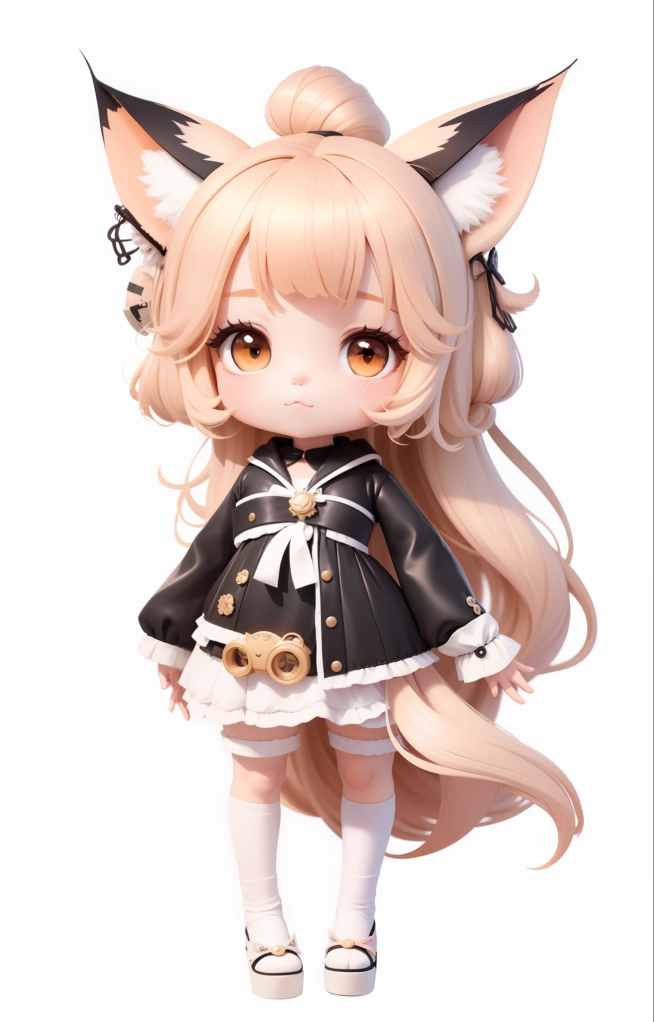 a drawing of a girl with a cat ears and a dress, extremely fine ink lineart, lineart, thick lineart, thick black lineart, clean lineart, simple lineart, girl with fox ears, female furry mini cute style, clean anime outlines, line art!!, anime style drawing, cute anime catgirl, perfect lineart