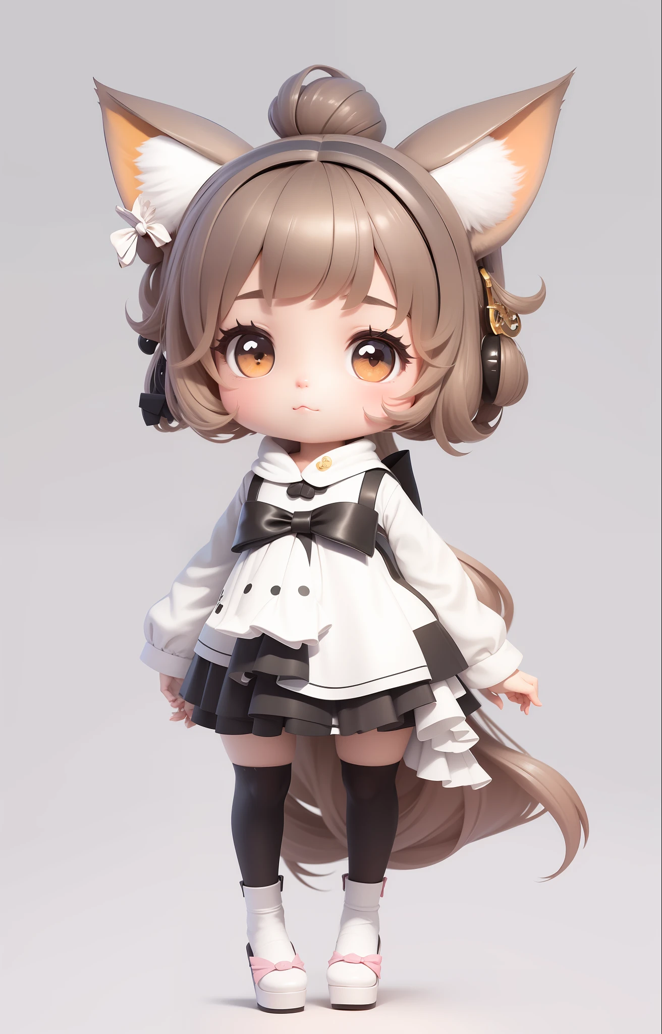 a drawing of a girl with a cat ears and a dress, extremely fine ink lineart, lineart, thick lineart, thick black lineart, clean lineart, simple lineart, girl with fox ears, female furry mini cute style, clean anime outlines, line art!!, anime style drawing, cute anime catgirl, perfect lineart