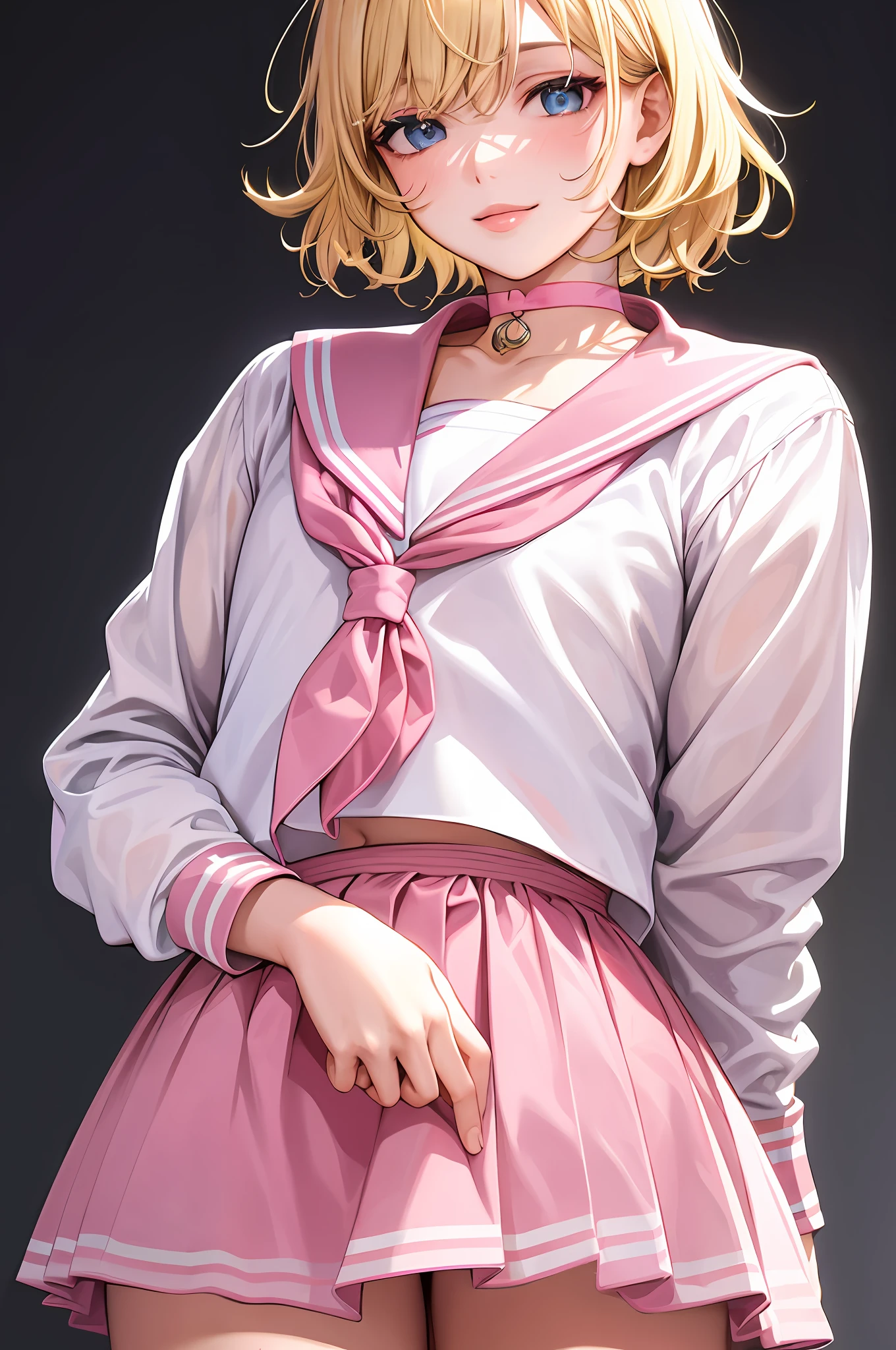 Top quality, one girl, blonde twin tails, earrings in the ears, black ribbon, red collar, black bra, black gloves, black pants, red garter, black fishnet stockings, dirty toilet, everything is dirty - walls and floor, urinals, urine, feces, mouth wide open, tongue sticking out, hands folded behind the head, squatting on the floor, standing on tiptoe, legs open, crotch wet, whole body wet, Water is spilling from the crotch, there is a yellow puddle at the feet, a face that looks like it is about to cry, a pathetic face,