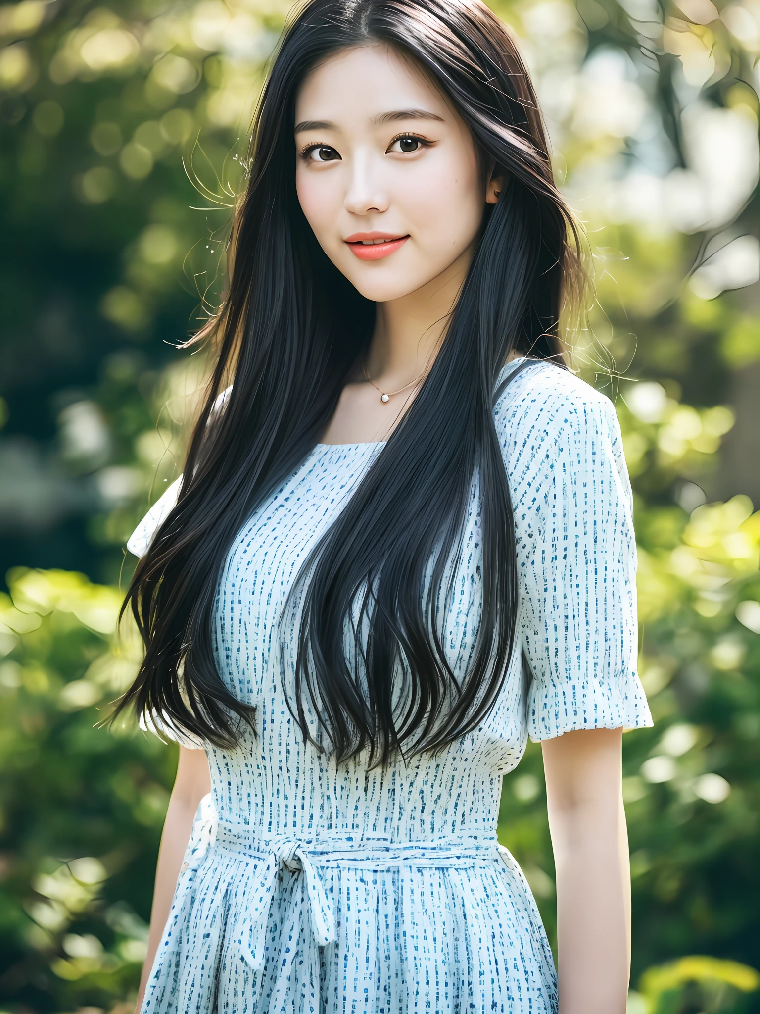 (8K, Ultra High Resolution, Top Quality, Masterpiece: 1.2), (Realistic, Photorealistic: 1.35), Ultra Detail, Bloom, Bokeh, Movie Lighting, Light Glow, Solo, Japan Girl, (Teens: 1.0), (22s: 1.0), (JK: 1.0), (Lolita Face: 1.0), (Annuit: 1.2), Beautiful Eyes, (Above the waist: 1.2), Model pose, Happiness, (Black hair: 1.1 )、