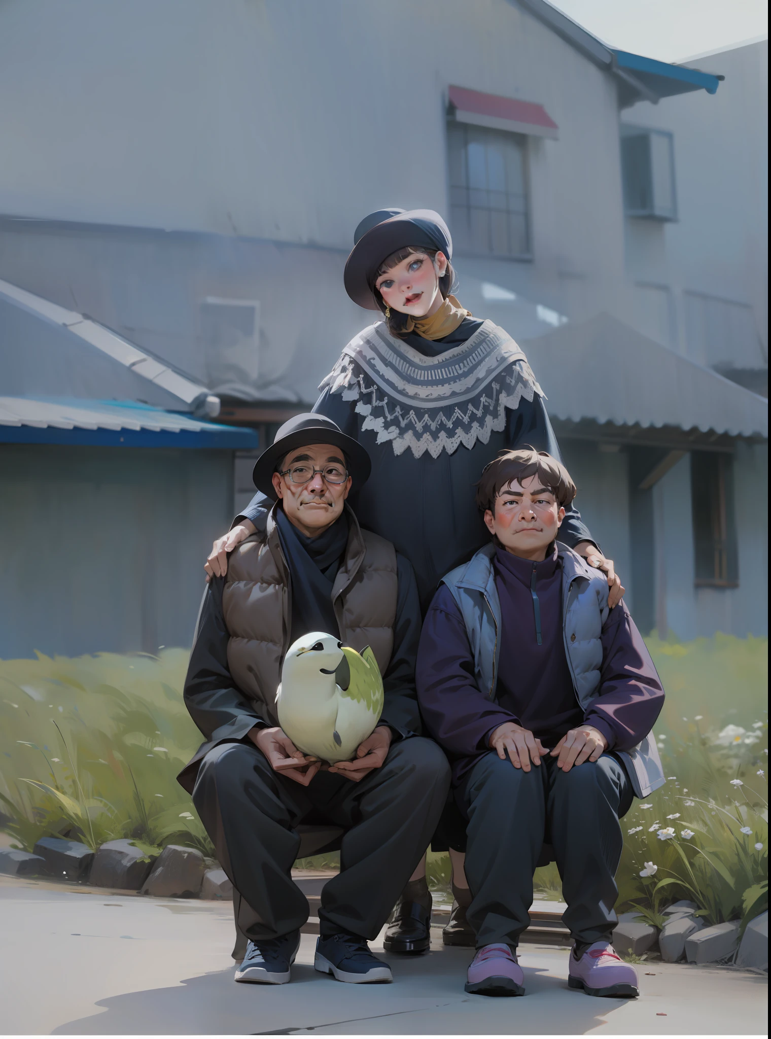 Masterpiece, best quality, 8k, family portrait