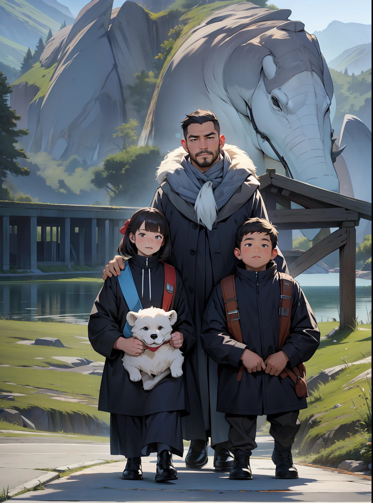 Masterpiece, best quality, 8k, family portrait